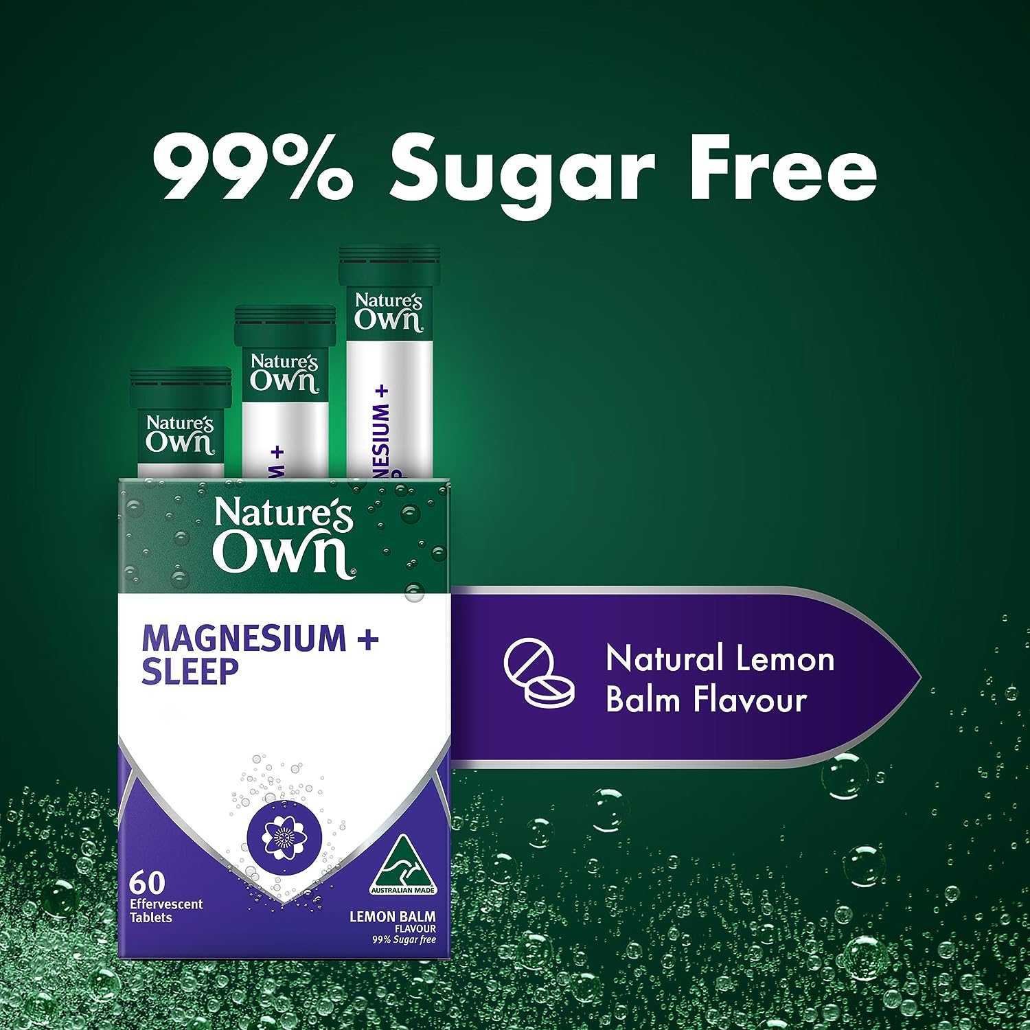 Nature'S Own Magnesium plus Sleep Tablets 60 - with Passionflower - Traditionally Used to Relieve Sleeplessness Due to Stress and Restlessness - Effervescent, Lemon Balm Flavour image number 5