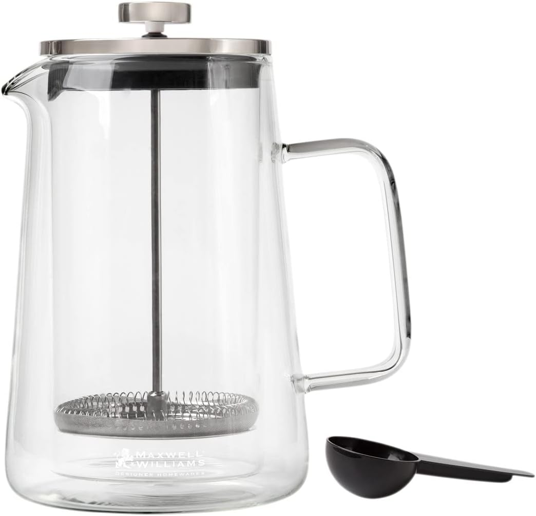 Maxwell & Williams Blend Vienna Double Wall Plunger, Clear, 1 Litre Capacity image number 3