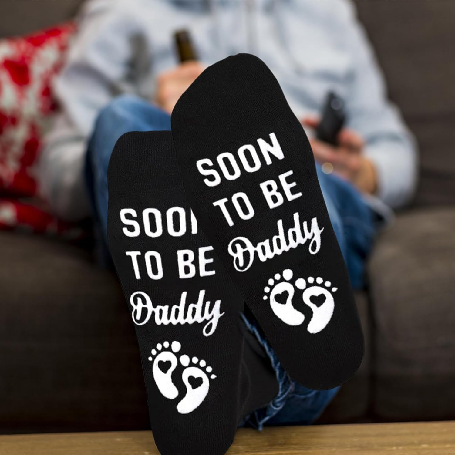 Joyesplay Father'S Day Socks,Fathers Day Gift,Funny Socks for Men,Men Fun Crews Socks,For Men Funny Black Crew Cotton Socks Dad Birthday Gift image number 4