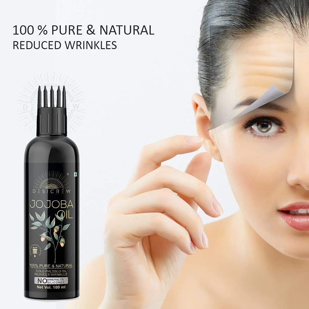 Desicrew Pure Jojoba & Sweet Almond Cold Pressed Oil with Applicator for Skin , Body & Hair Care in Combo Pack of 2 (100Ml + 100Ml) image number 3