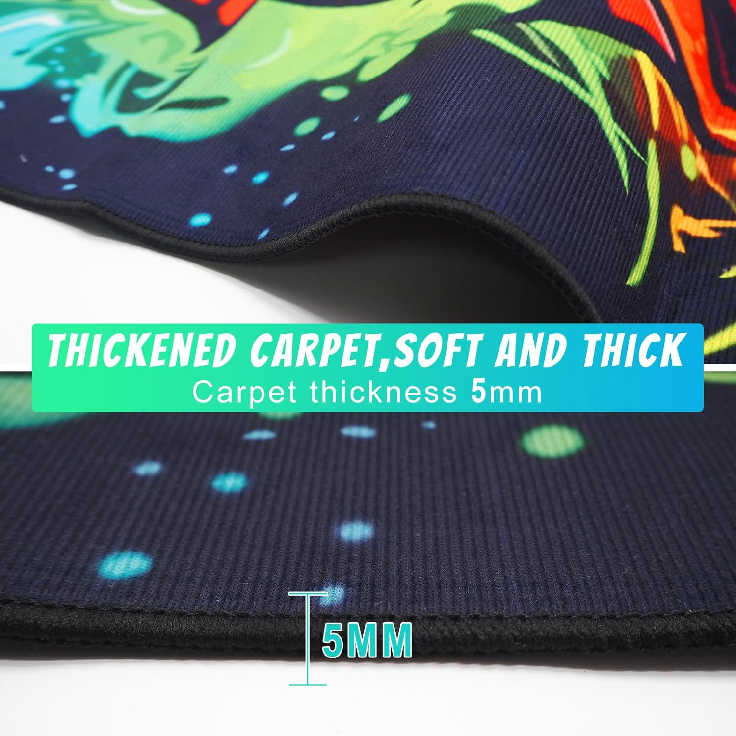 Gaming Rug for Boy Room, Non-Slip Play Carpet for Playroom, 3D Colorful Gamer Play Mat Fun Activity Centerpiece Playmat Area Rugs for Kids World Decor Floor Mat (Color 5, 80 * 120 Cm) image number 4