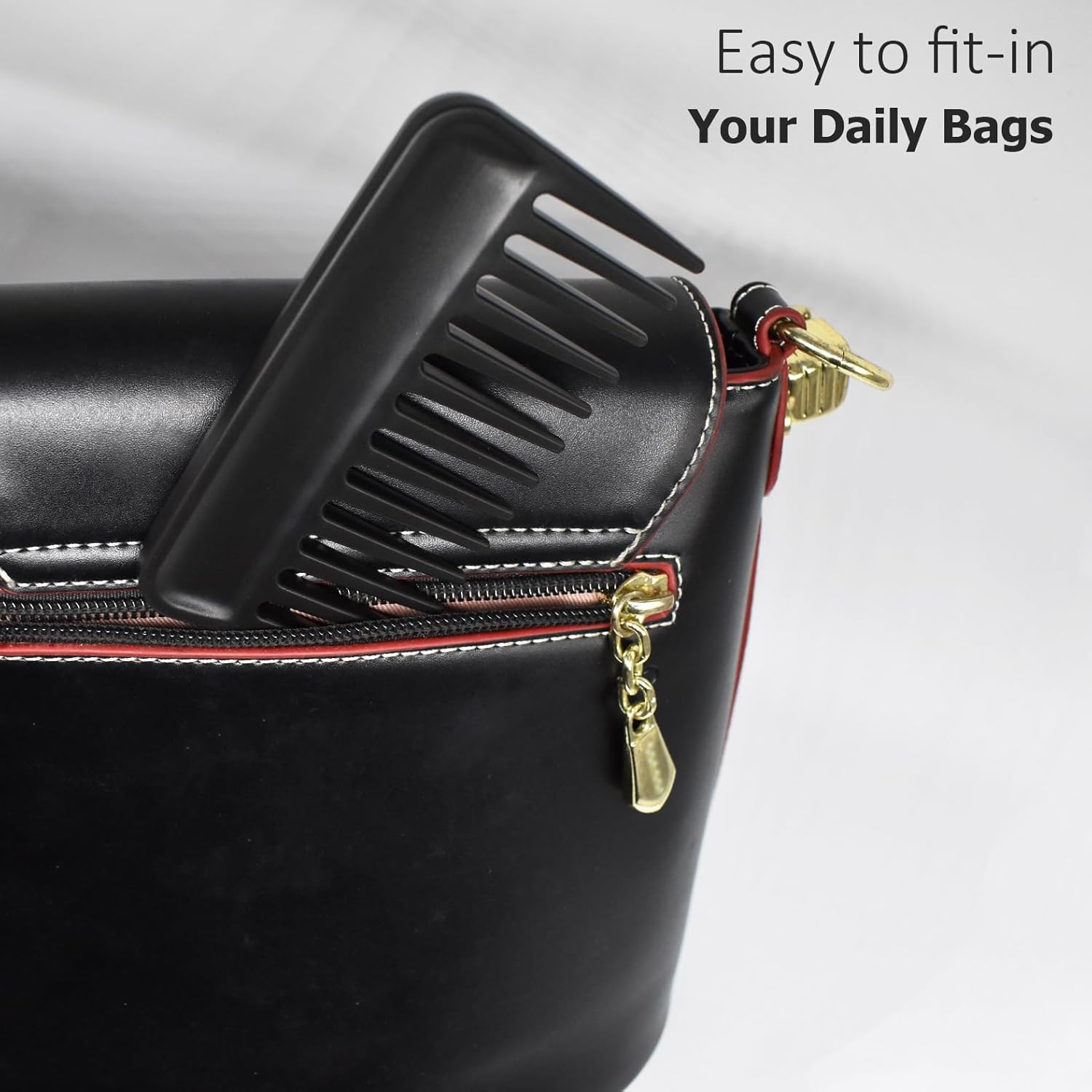 Professional Hair Comb, Streaker Texture Pocket Size Detangling Combs for All Hair Types, Women, Men, Kids, Home, Office, Car, Travel, Handbag, Gym Bag (Black, 1)