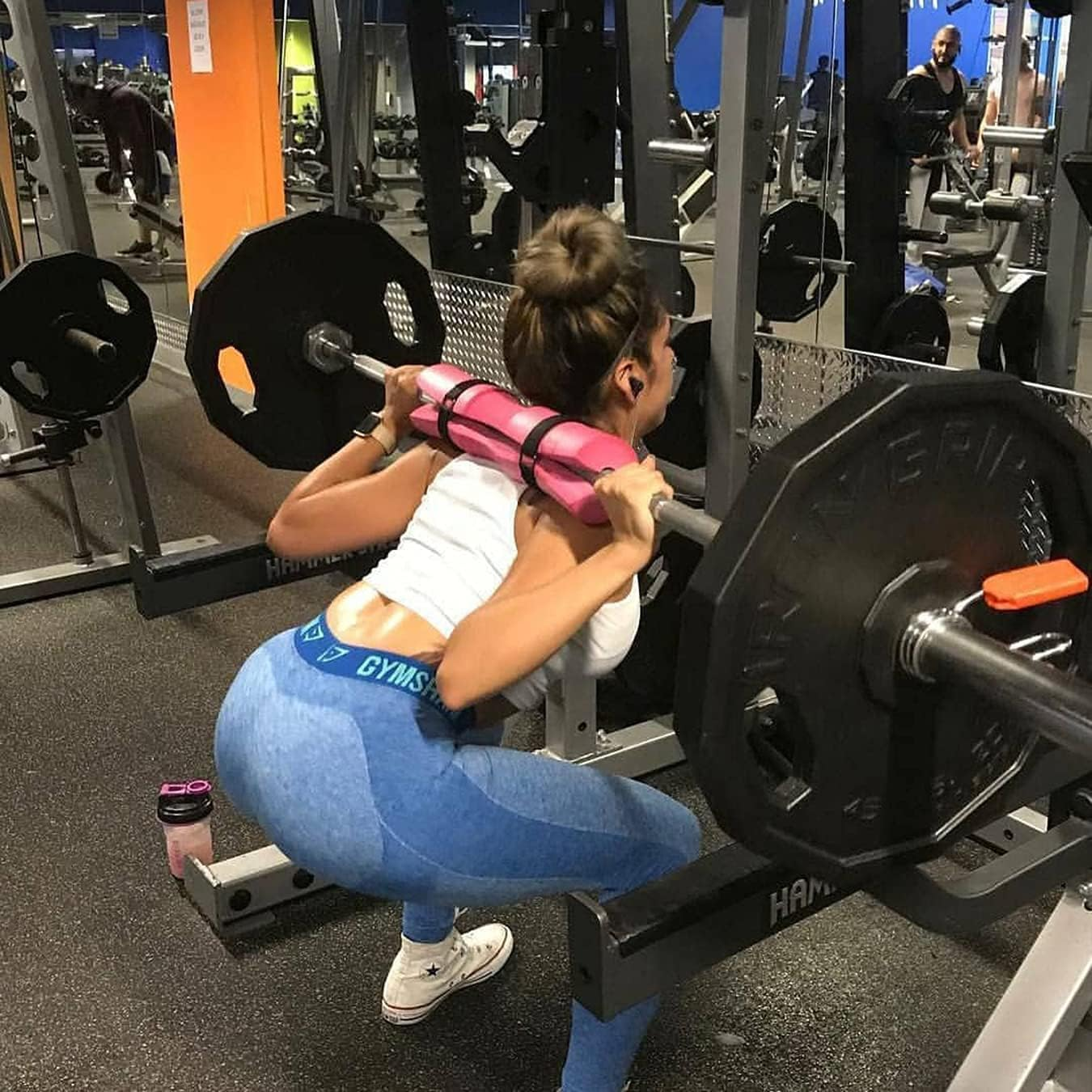 Barbell Pad for Hip Thrust Squat Bar Pad Foam Barbell Pad for Weight Bar Cushion with 2 Gym Ankle Straps 1 Booty Band and Carry Bag for Standard Olympic Bars image number 4