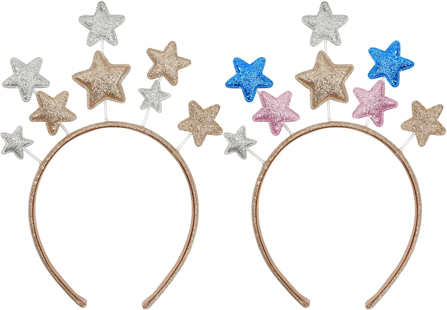 2 Pieces of Star Headbands, Girls&rsquo; Hair Accessories, Creative Five-Pointed Star Headbands, Photo Props, Holiday Party Decorations