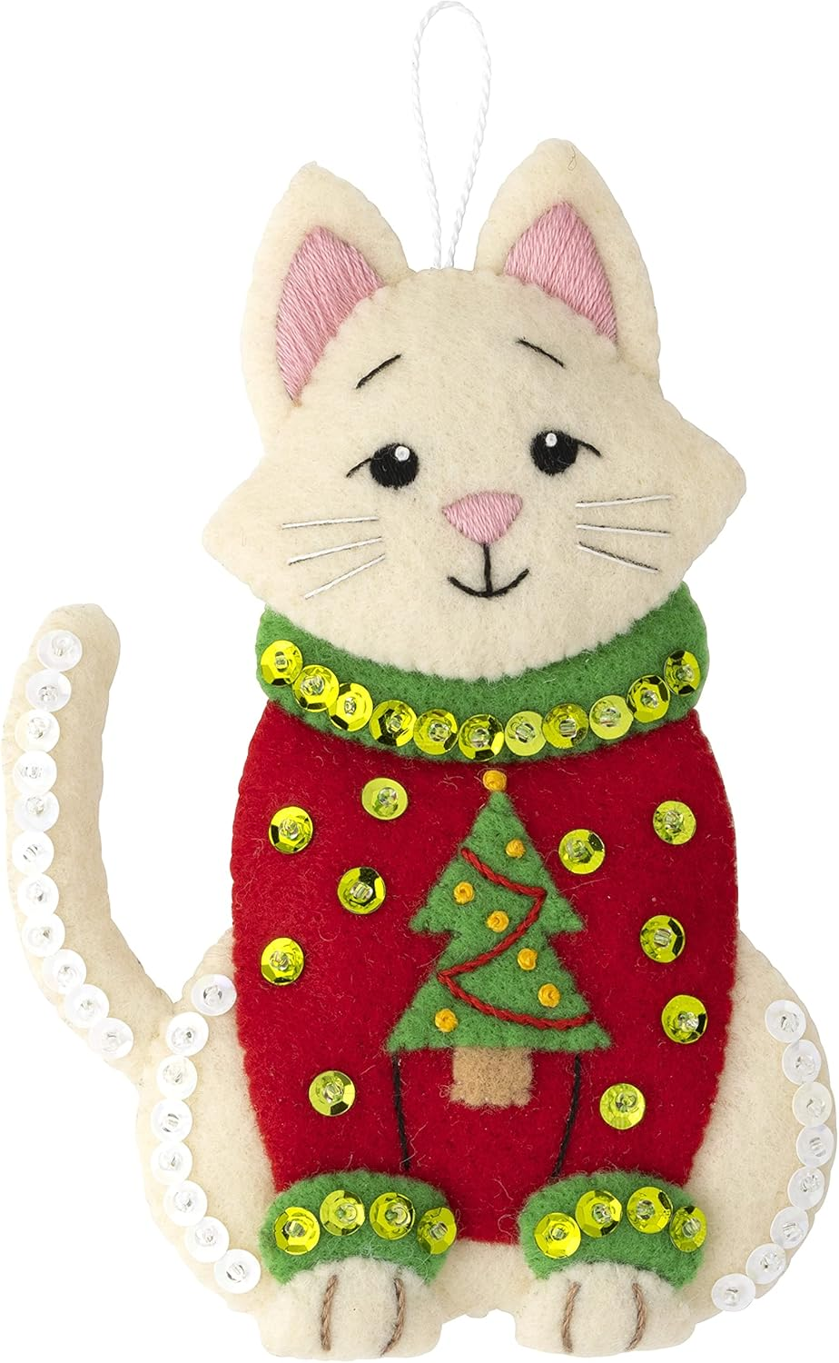 Bucilla Felt Ornaments Applique Kit Set of 6 Cats in Ugly Sweaters image number 4