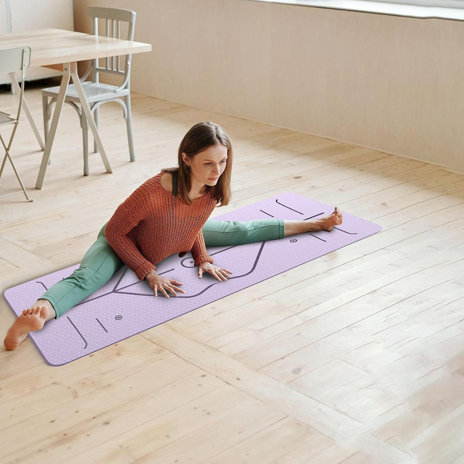 Shock Absorption Mat, Home Gym Accessories, Pilates Mat, Portable and Lightweight, Shock Absorption Support, 18.5X6.1X6Cm for Pilates Stretching Floor & Fitness Workouts image number 2