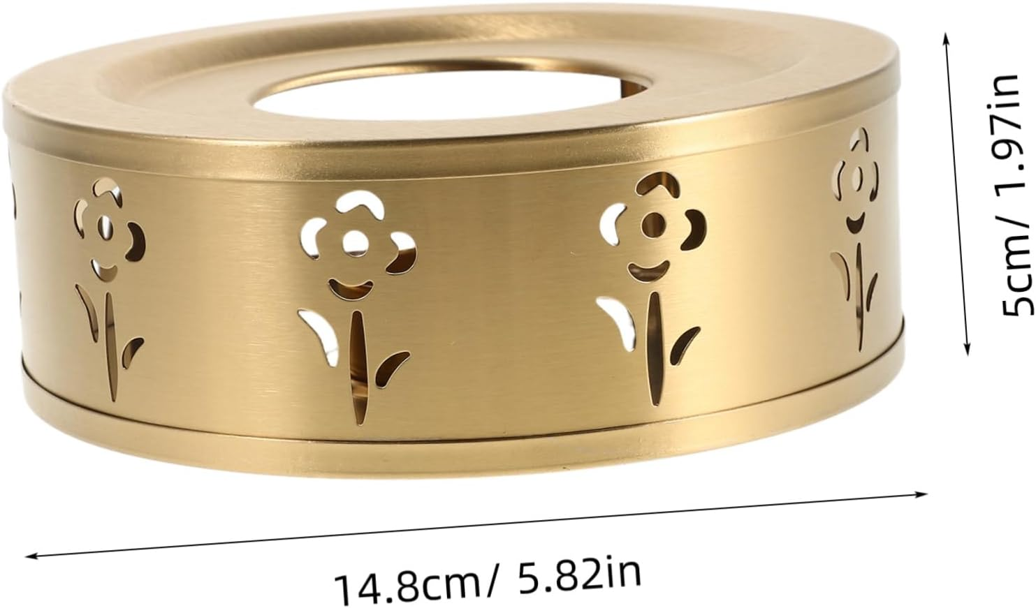 FUNOMOCYA Tea Kettle Warmer: Hollow Flower Teapot Warmer Stand Tealight Holder Stainless Steel Teapot Heater for Heating Coffee Espresso Milk Tea image number 4