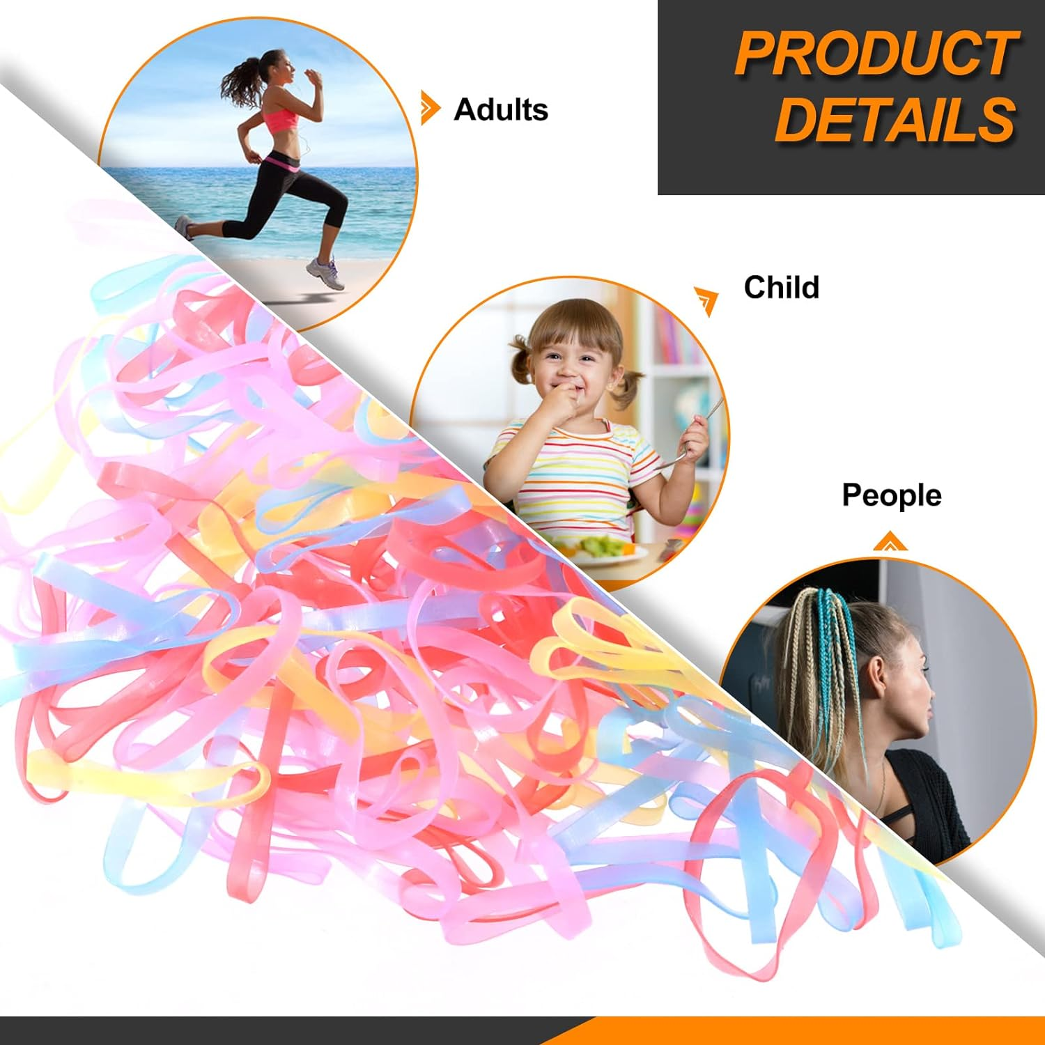 Rustark 68Pcs Baby Girls Hair Clips Cute Hair Barrettes Accessories with 260Pcs Rubber Bands Set Colourful Lovely Rainbows Fruits Dessert Flowers Butterfly Assorted Hair Clips for Girls Toddlers Kids Hair Accessories image number 3