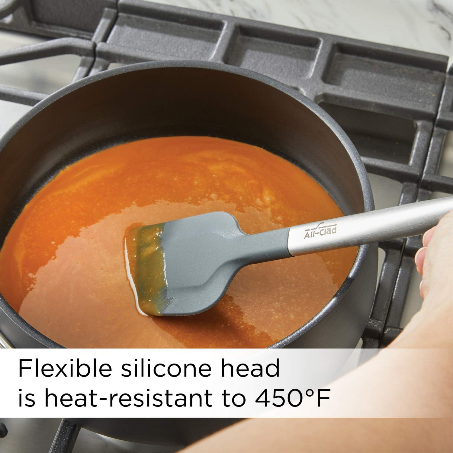 All-Clad Specialty Silicone Kitchen Gadgets 5 Piece Set, Spatulas Kitchen Tools, Kitchen Hacks Black image number 2