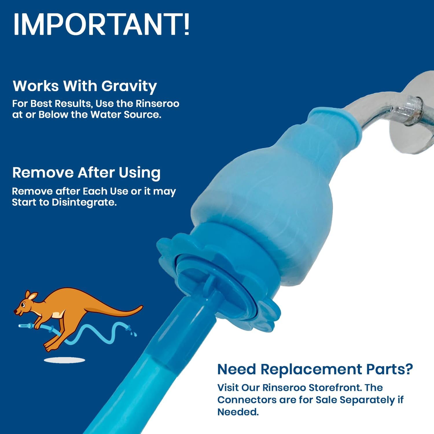 Rinseroo XL: Slip-On Dog Wash Hose Attachment. Pet Bather for Showerhead and Sink. (Not for Use on Tub Faucet) Handheld Shower Sprayer/Washer. 6 Foot Hose. Fits Heads up to 6" Wide. No Installation&hellip; image number 5