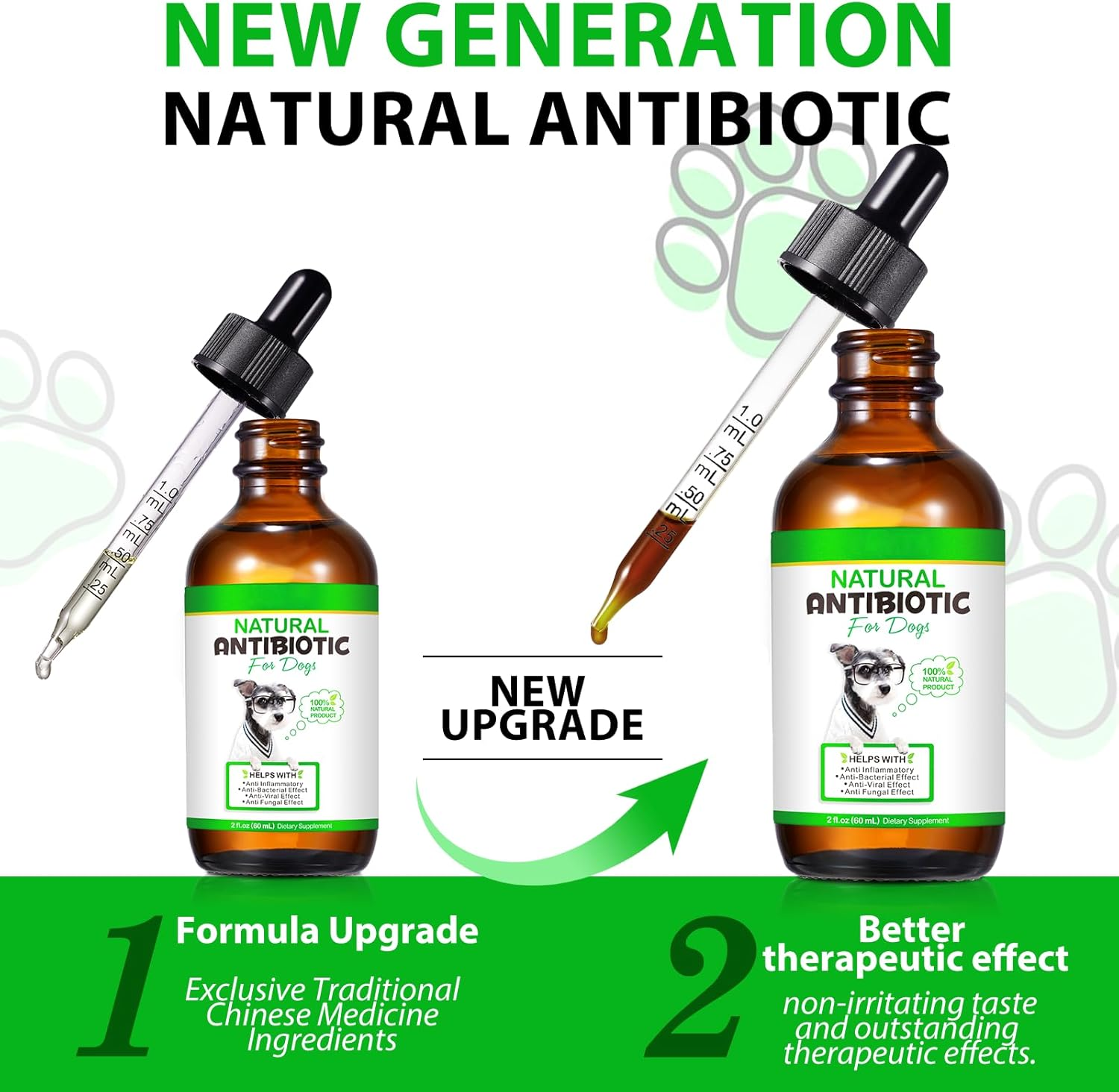 Natural Antibiotics for Dogs, Dog Antibiotics Drops, Herbal Ingredients, Promotes Gut Health, Strengthen Immune Function, Support Seasonal Allergy, Enhances Health & Vitality, 60Ml image number 5