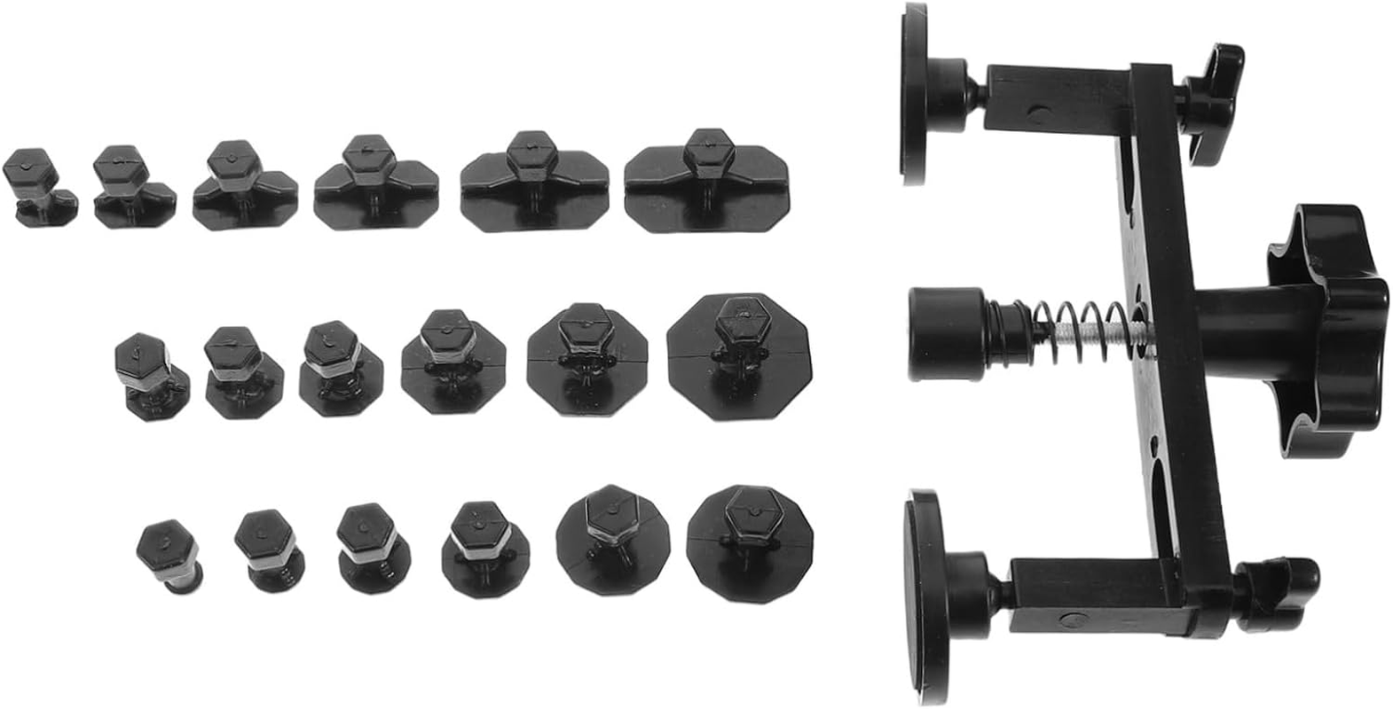 TOPPERFUN Dent Removal Tool Set with Suction Cup and 18 Adhesive Tabs, Black Auto Body Dent Puller Kit for Small and Large Hail Damage Repairs, Professional Bumper Repair Equipment for Car Restoration image number 6