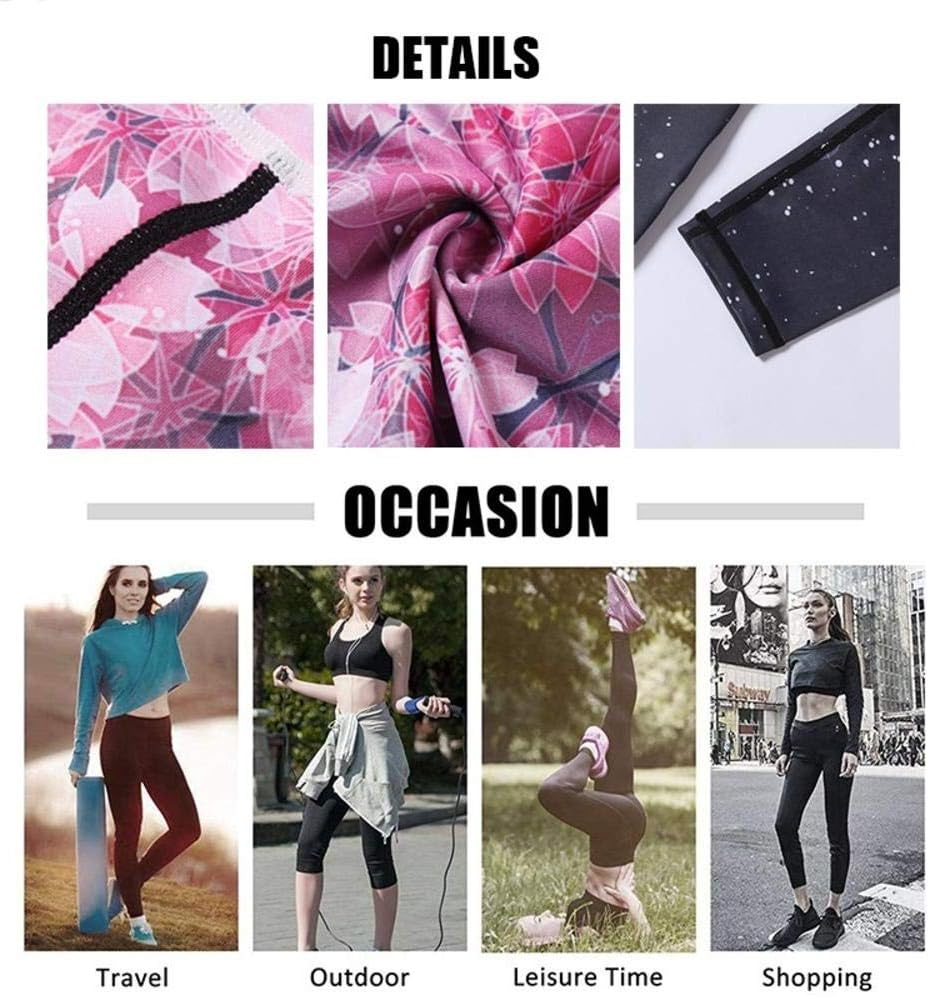 Women Yoga Pants Slim High Waist Sport Leggings Gym Elastic Romantic Printed Long Tights for Running Fitness Tummy Control image number 1