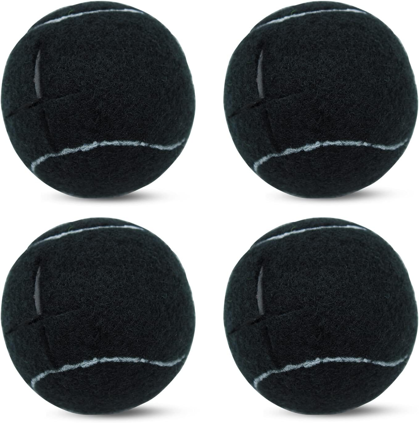 Magicorange 4 PCS Precut Walker Tennis Balls for Furniture Legs and Floor Protection, Heavy Duty Long Lasting Felt Pad Glide Coverings (Black)