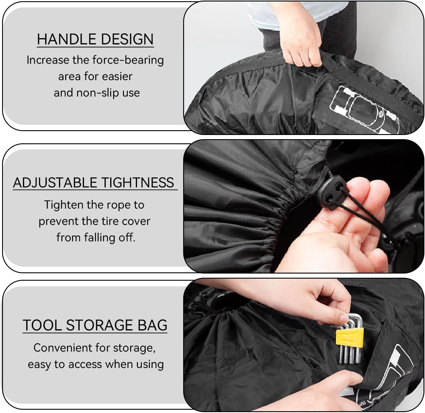 2 Pieces Car Spare Wheel Cover, Dustproof Protective Cover, Tyre Protector Cover, Accessories for Outdoor Vehicles, Car Accessories image number 3