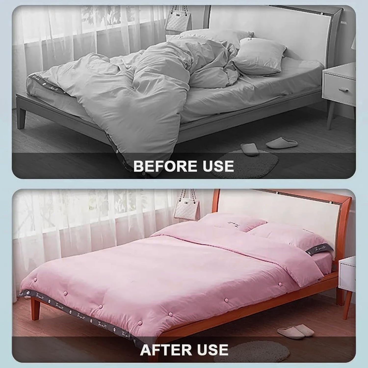 16 Pcs Duvet Clips, Duvet Pins &ndash; Reusable Fixing Buckles for Securing Bed Sheets, Duvet Covers, Cushions, and Curtains, Comes with Box（ White） image number 5