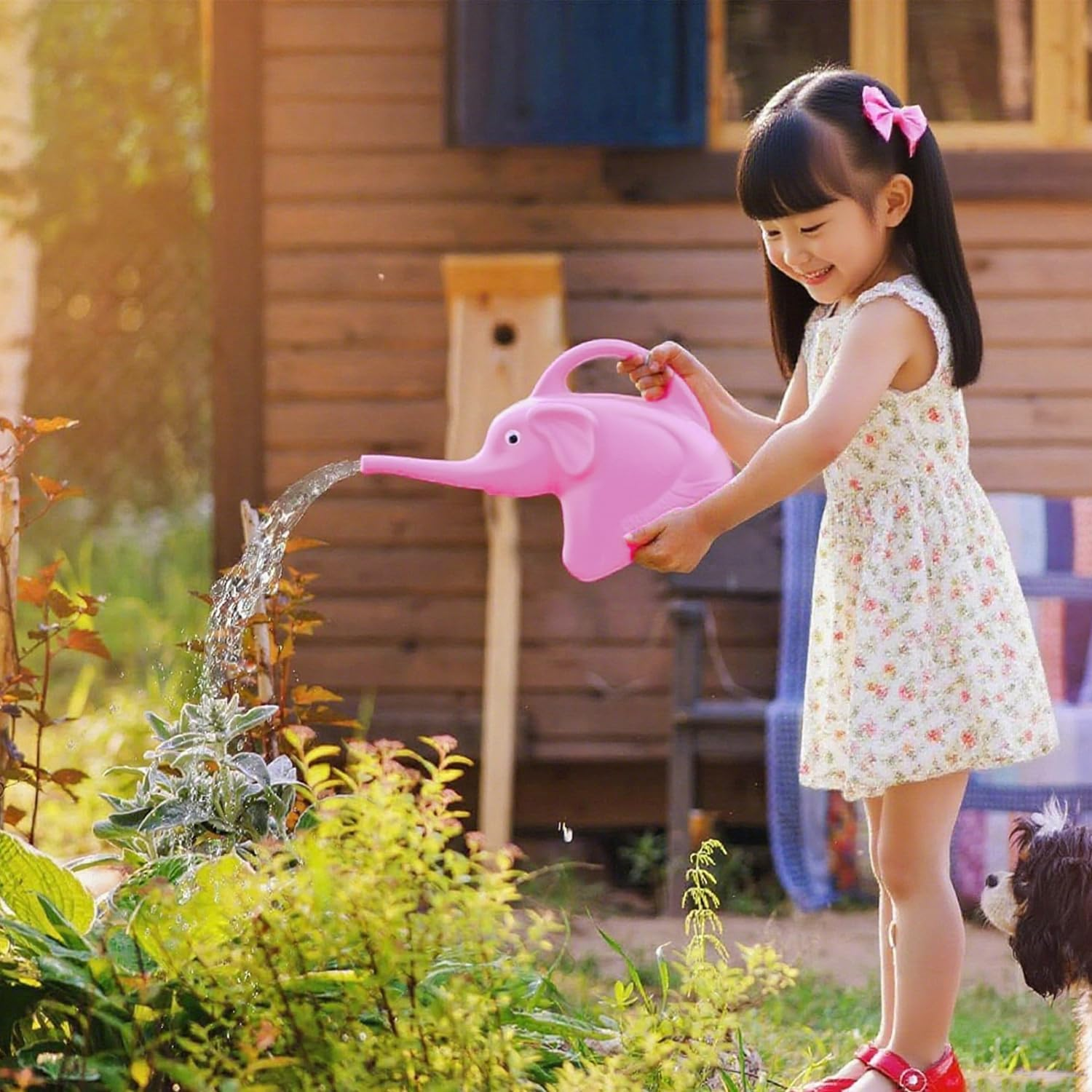 Xinghonyac Cute Watering Can, Elephant Shaped Watering Can with Long Spout, Creative Plant Watering Bottle, Lightweight Gardening Tool for Indoor Outdoor Planters (Pink) image number 6