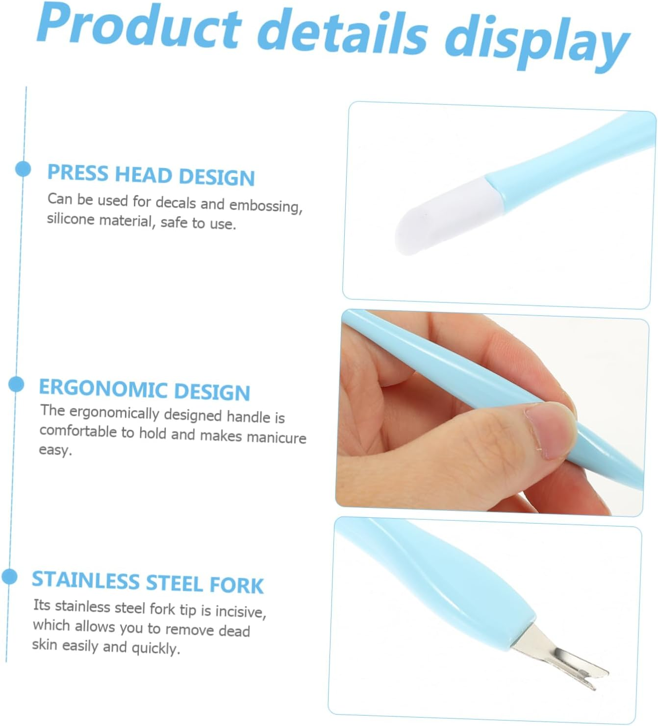 CANIGHT 15Pcs Dead Skin Forks Professional Nail Art Manicure Tools Durable Silicone Easy Dead Skin Removal for Home Salon Use image number 6