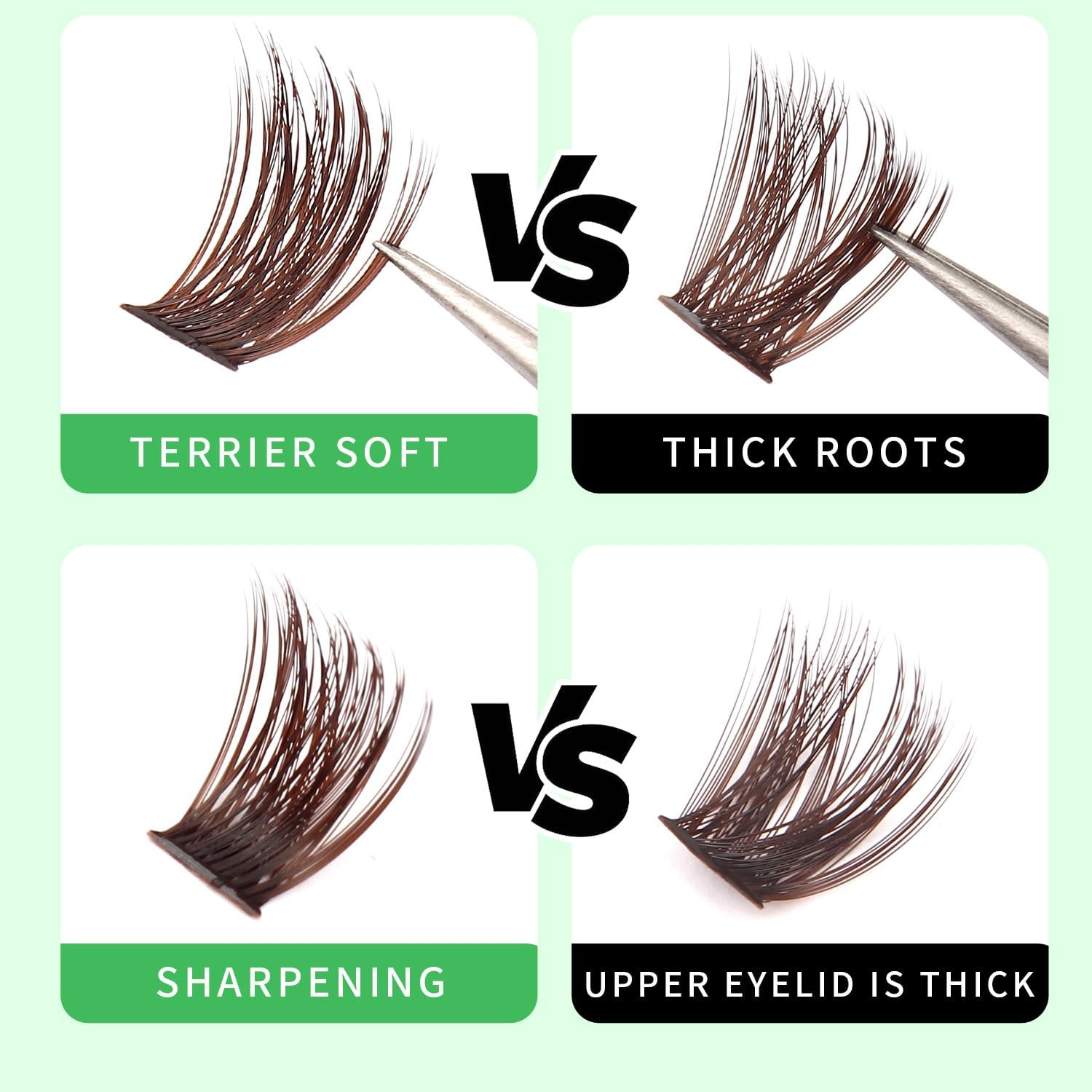 Bodermincer Lash Clusters D Curl Black/Brown/Colored Lashes 10-12-14/12-14-16/16-18-20Mm Mixed Lash Clusters Kit for Beginner (M01-Black Brown-12-14-16Mm MIX) image number 3