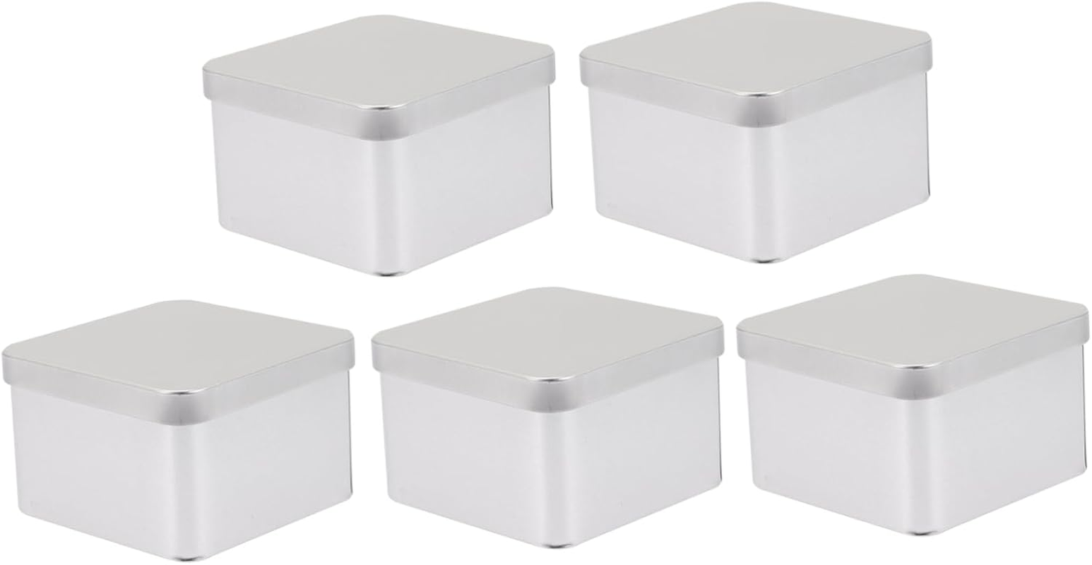 GRIRIW 5Pcs Tinplate Storage Can Home Tea-Leaf Jar Tea Container Home Supply Tin image number 5