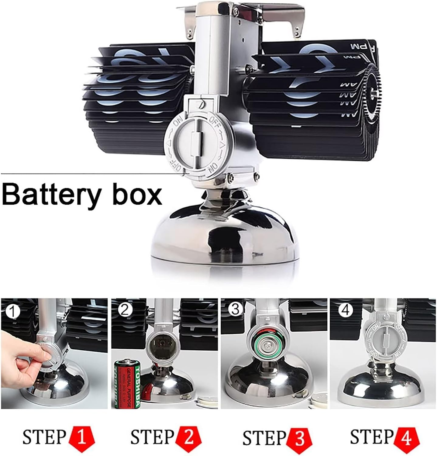 KENJIEY Flip Clock,Retro Flip down Clock Mechanical Digital Flip Desk Clock Internal Gear Operated Flip down Clock Battery Powered for Home Office D&eacute;cor White image number 4