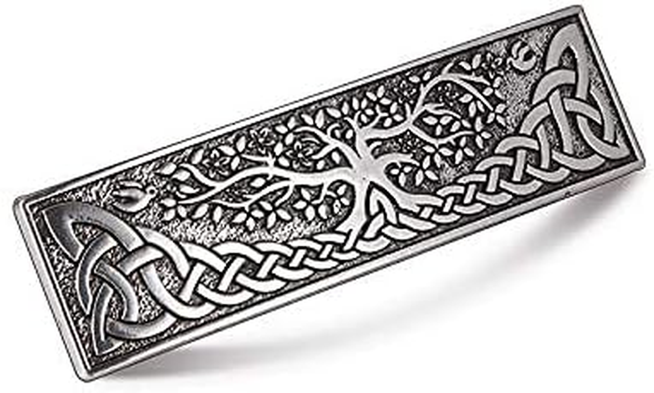 KKJOY Metal Celtic Knot Barrettes Vintage Two-Headed Dragon with Tree of Life Hair Clips Hand Crafted Spring Clip Hair Pin Headpieces Wedding Bridal Hair Accessories for Women Girls