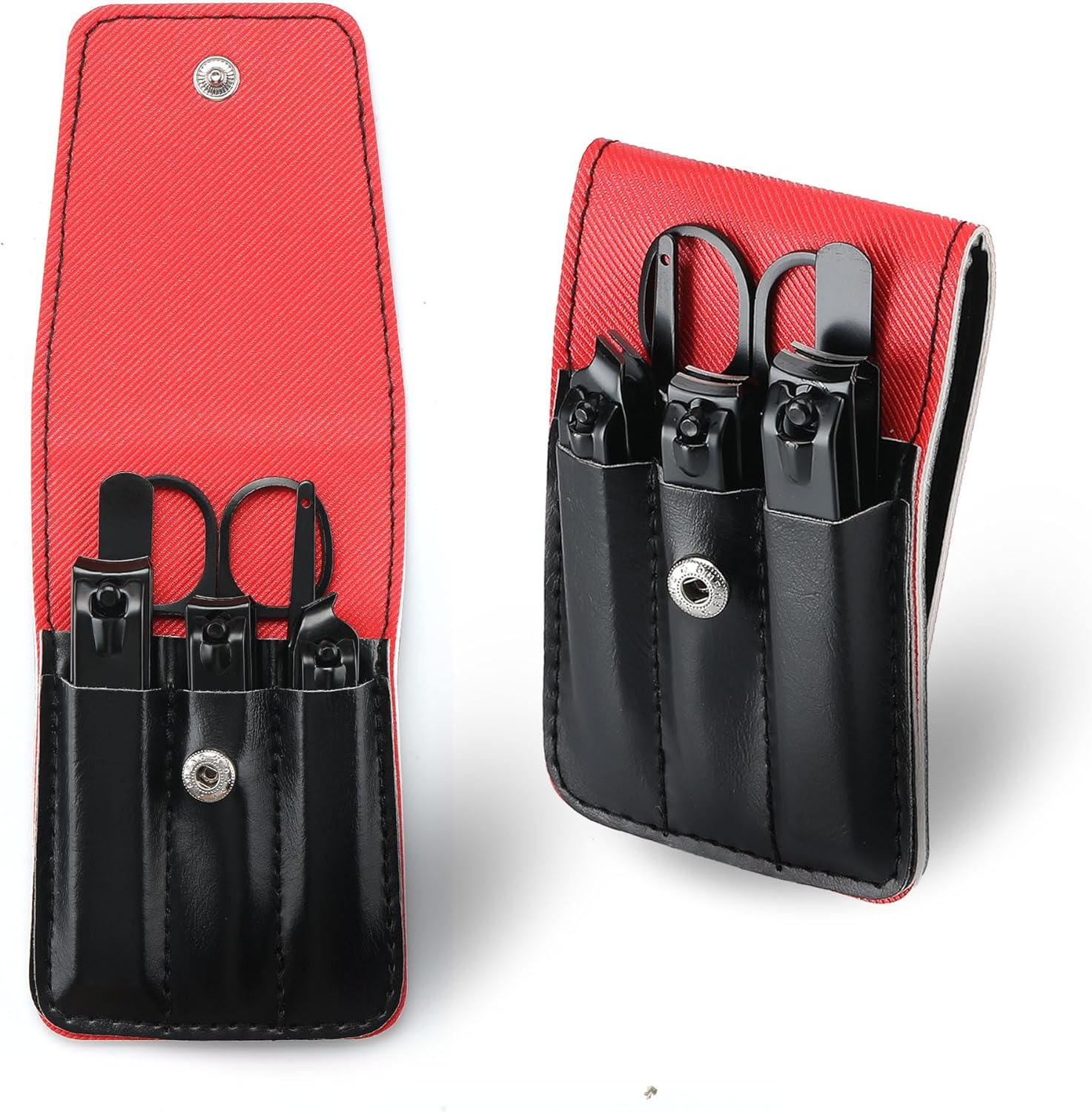 Cool Manicure Set for Men, Nail Clipper Grooming Kit for Teen Boy, Boyfriend, Husband, Dad, Small Gift Idea for Christmas Stocking Stuffers or Birthday Gift (Black) image number 2