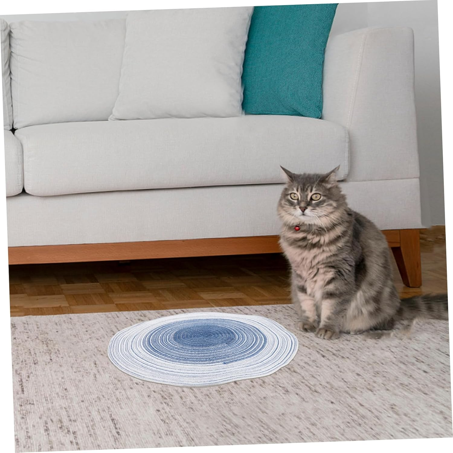 PENIKOKO 2Pcs Cat Scratch Mat Adhesive Cat Toys for Indoor Rope Pad Scratch Board For image number 6