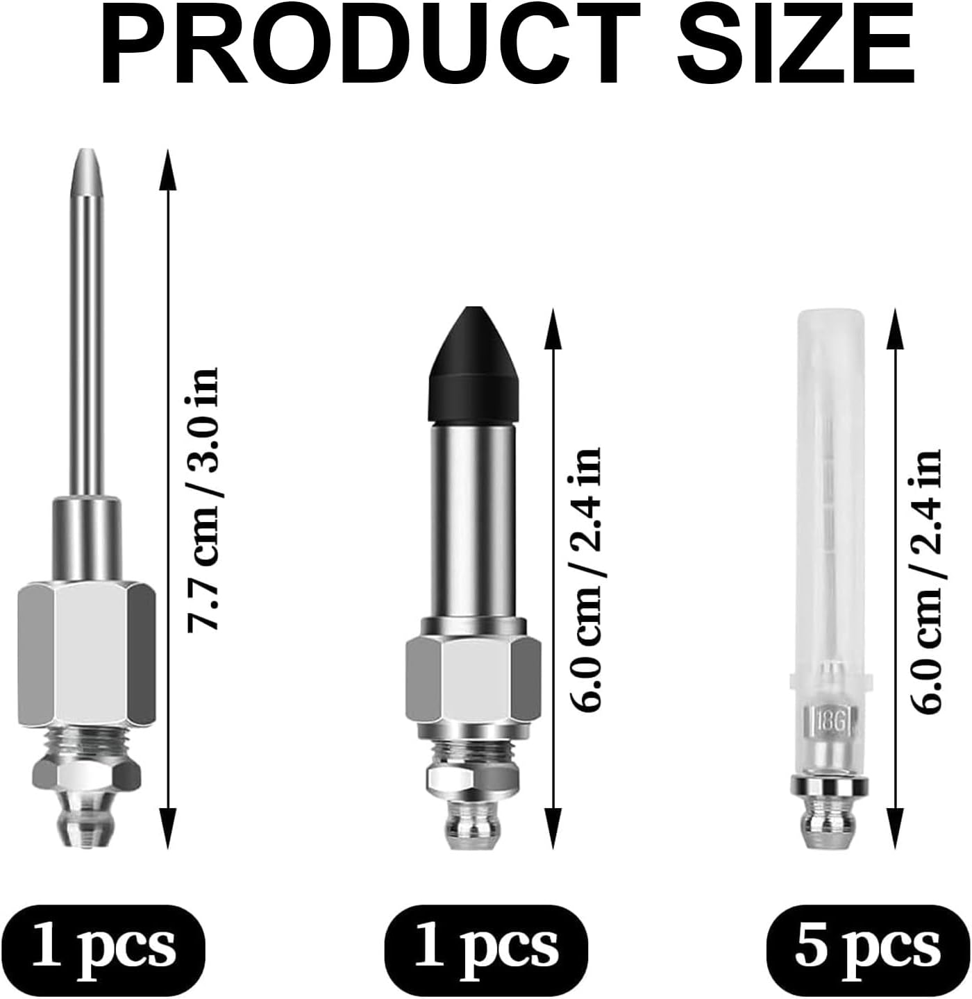 7Pcs Grease Gun Needle Tip, Bearing Grease Injector Needle Nozzle, Stainless Steel Needle Grease Dispenser Needle Nozzle for Small and Narrow Tight Spaces image number 5