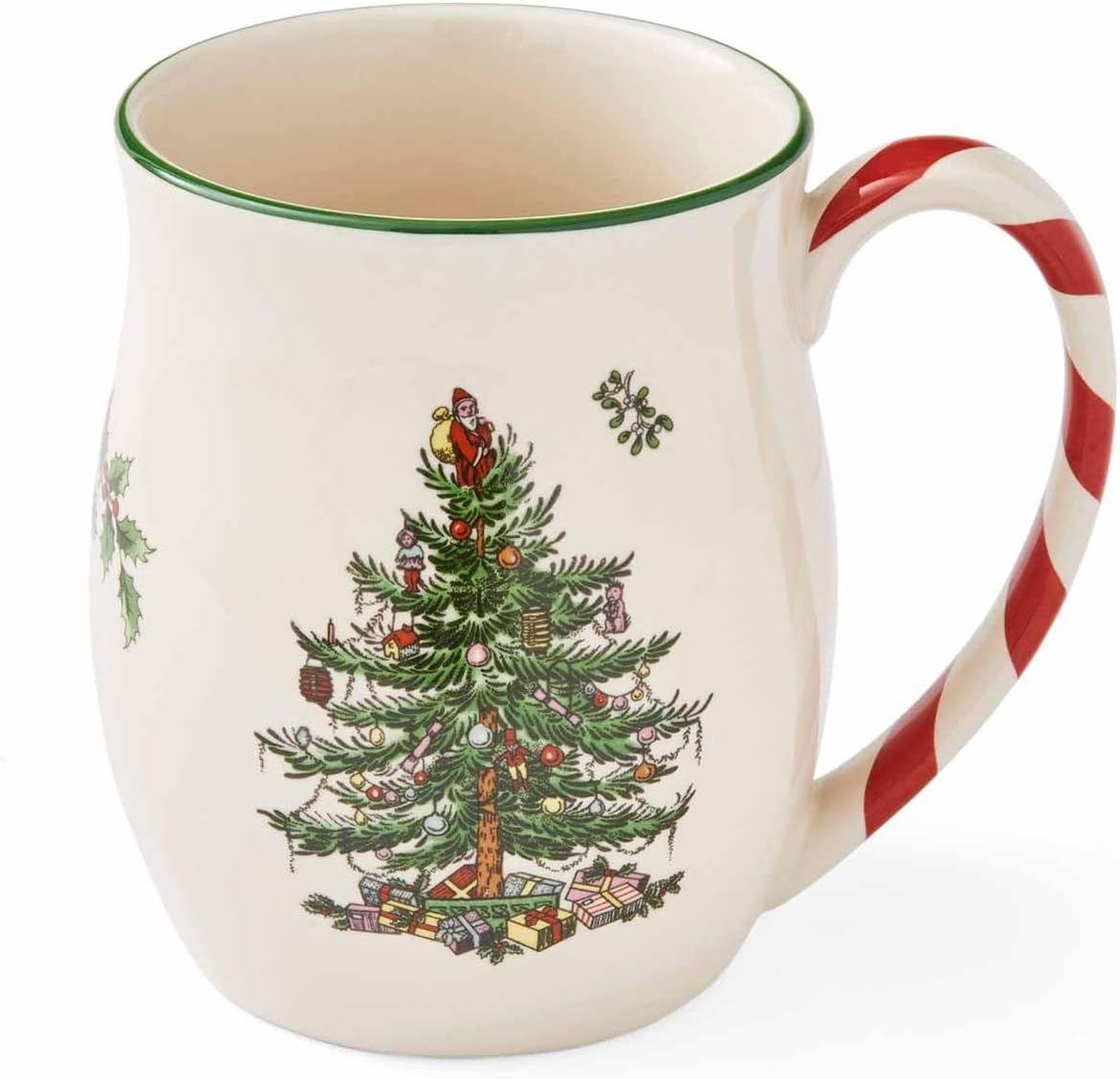 Spode Christmas Tree Mugs with Peppermint Handles Set of 4 image number 6