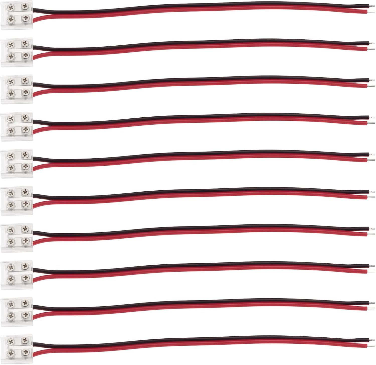 Be in Your Mind Pack of 10 2 Pin Solderless Light Strip Connectors Compatible with Fluflux 3W/Ft Compatible with 8Mm COB LED Strip Lights image number 4