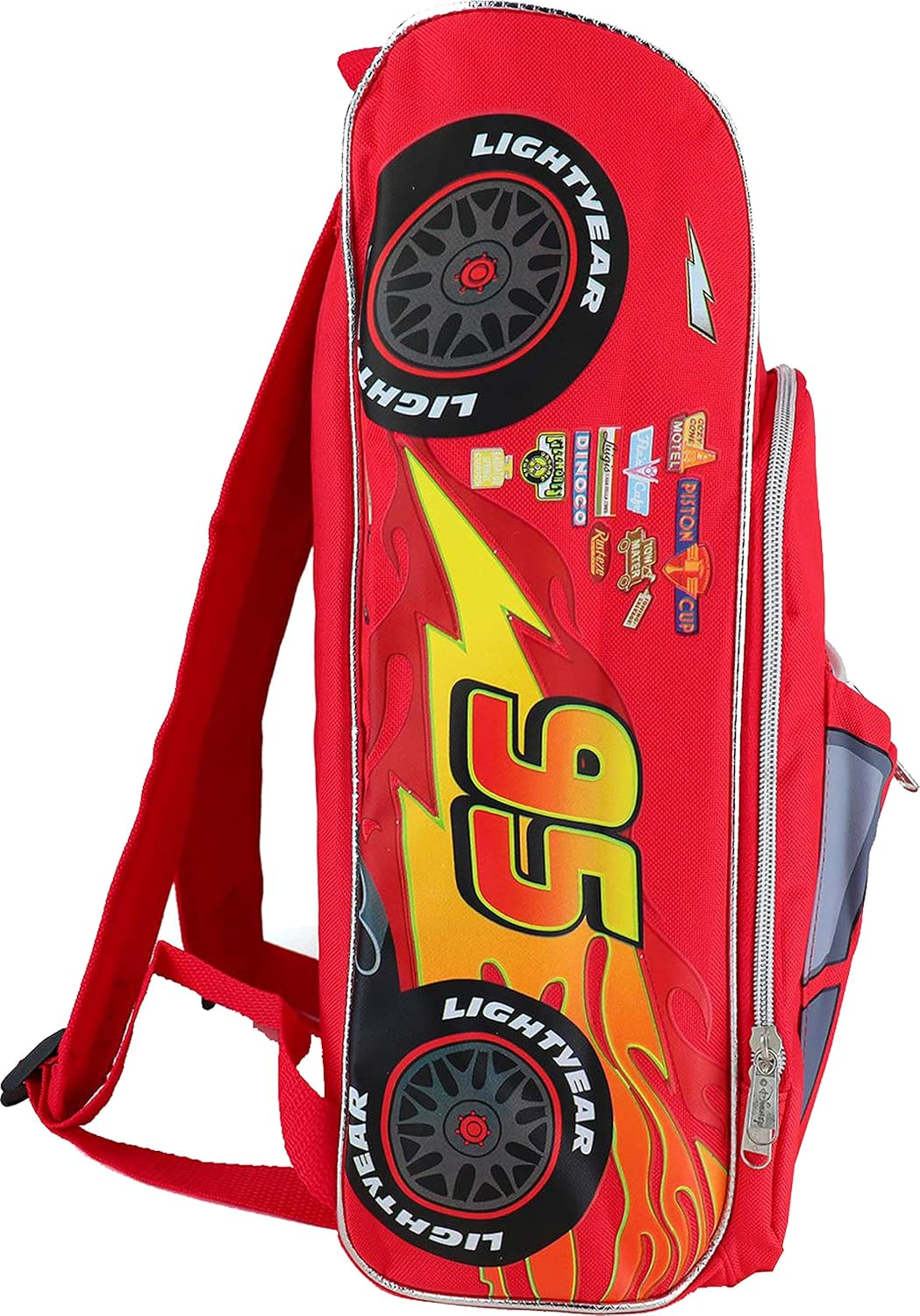 Pixar Cars Lightning Mcqueen Shape 16 Inch Large School Backpack, Red, Classic image number 3