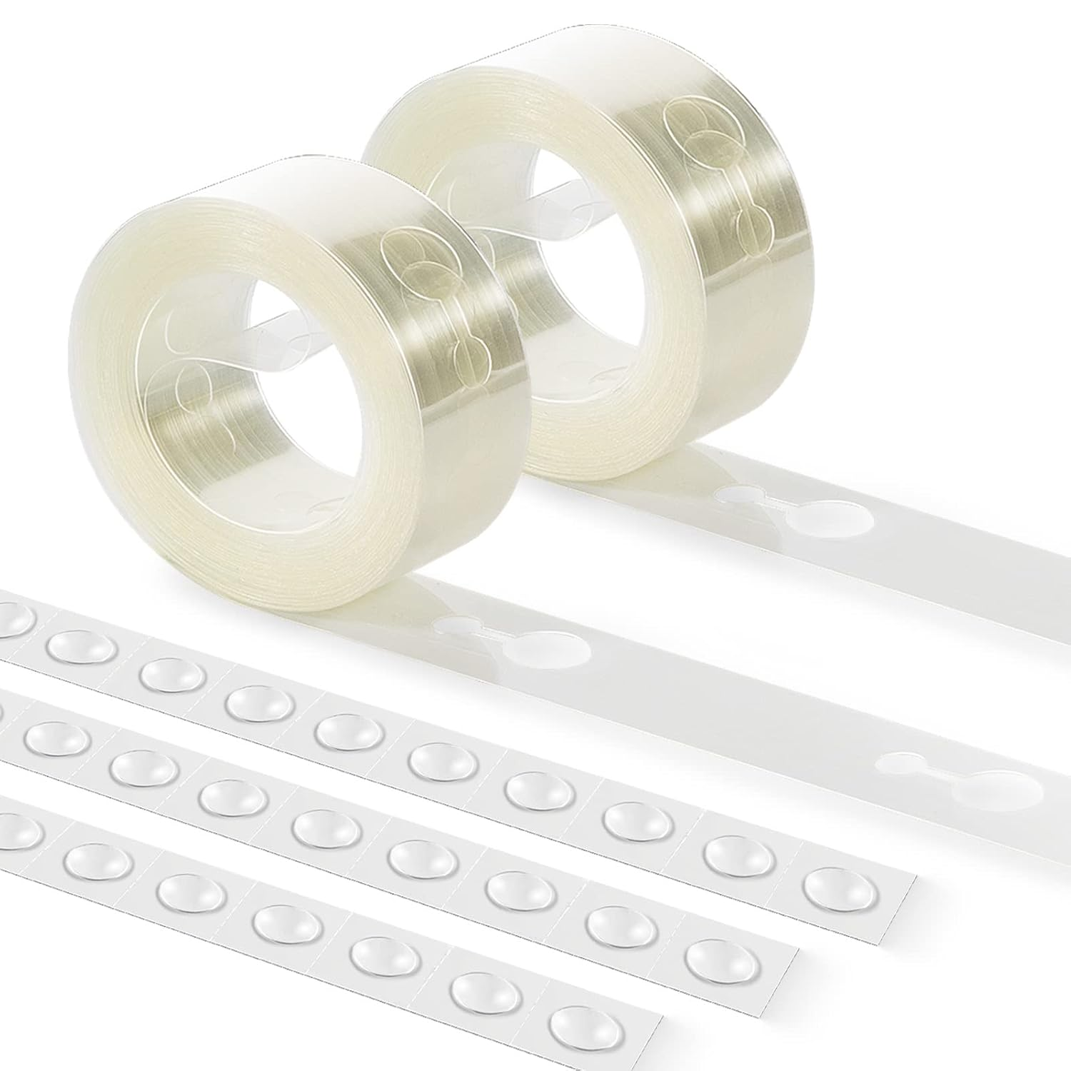 YHYZ Balloon Arch Tape Strip and Dots Kit, 10M (2 Roll, 5M/Roll ) Balloon Garland Strip Tape + 240 Dots Balloon Glue Point (Stick Well, Easy to Remove), for Birthday Party Wedding Decoration