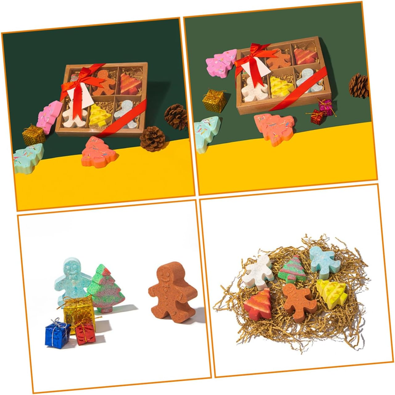 FOYTOKI 6Pcs Christmas Gingerbread Man Bathing Friendly Essential Oil Infused Bath for Relaxation and Aromatherapy for Bubble Baths image number 6