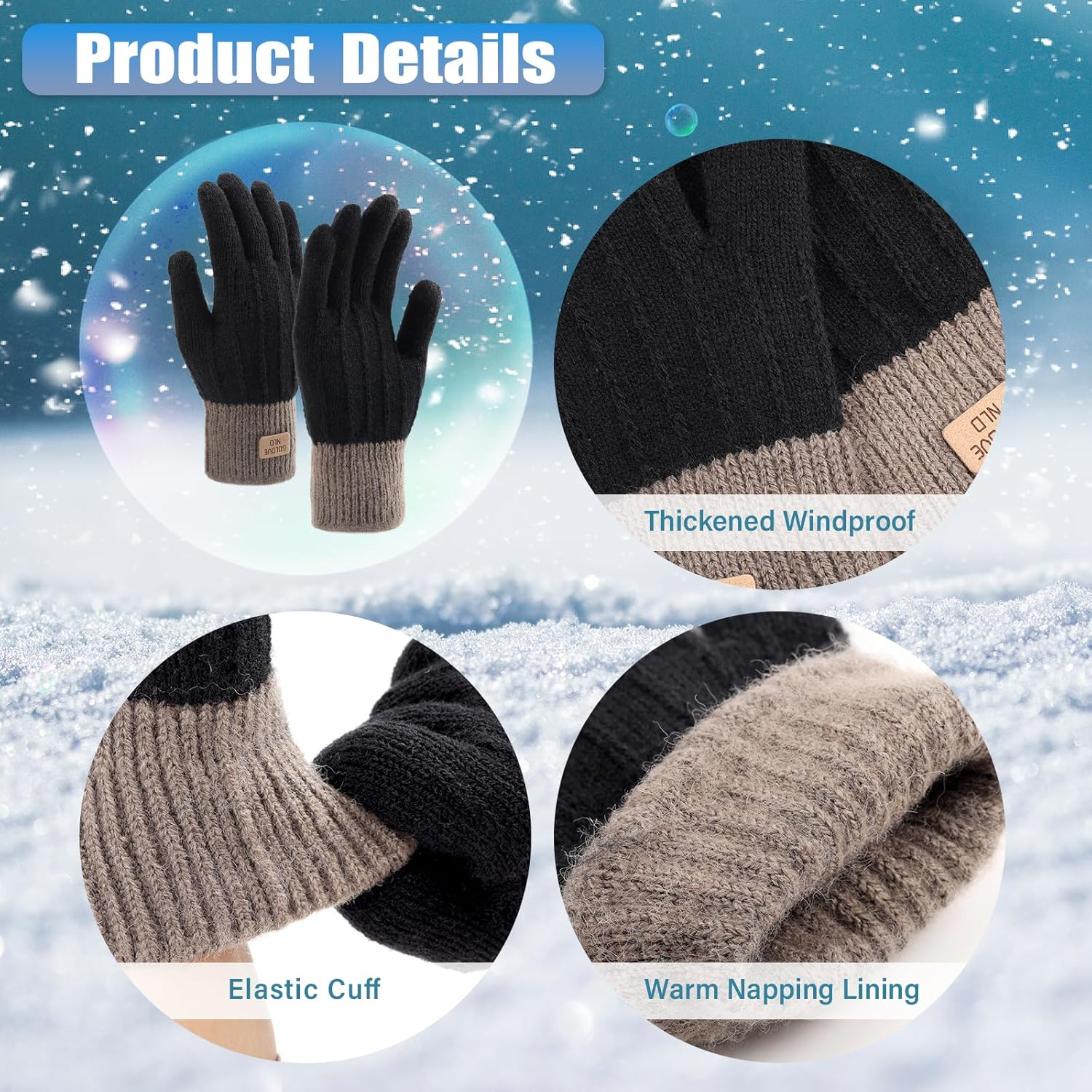 Viiotu Women'S Warm Winter Touchscreen Gloves - Fleece Lined, 9Cm Elastic Cuff, 22.5Cm Long, Stylish Cold-Weather Gloves for Ladies - Pink image number 7