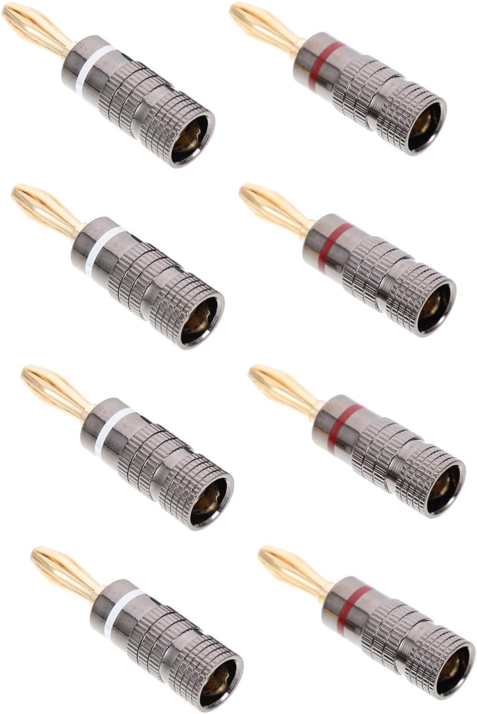 MOLUCKFU 10Pcs 4Mm Copper Banana Plugs Speaker Wire Connector Audio Jack for Hi-Fi Stereo Home Theater Sound Systems