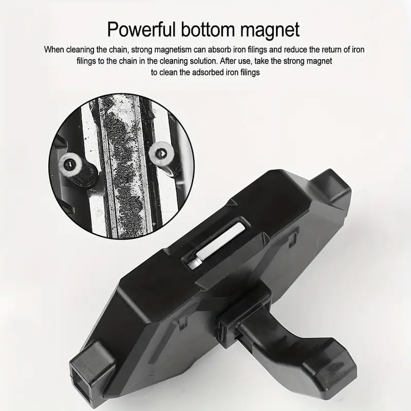 AIMALL Bicycle Chain Cleaner Tool Box Set &ndash; 360&deg; Cleaning Brushes with Magnetic Bottom, Multifunctional Chain Maintenance Tool for Mountain & Road Bikes