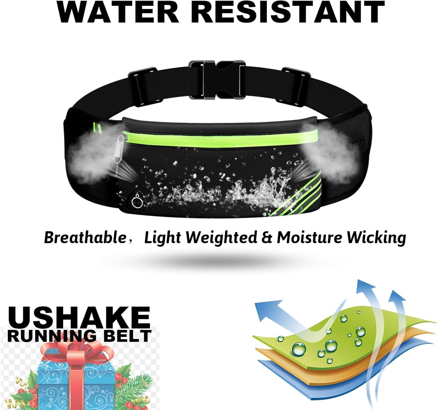 Waterproof Running Belt Water Bottle Waist Pack,Sport Fanny Pack Running Pouch for Men Women Runners Mens Waist Bag,Phone Holder for Iphone 11 Pro Max Xs Xr X 8 7 6 plus in Hybration,Workout,Jogging image number 6