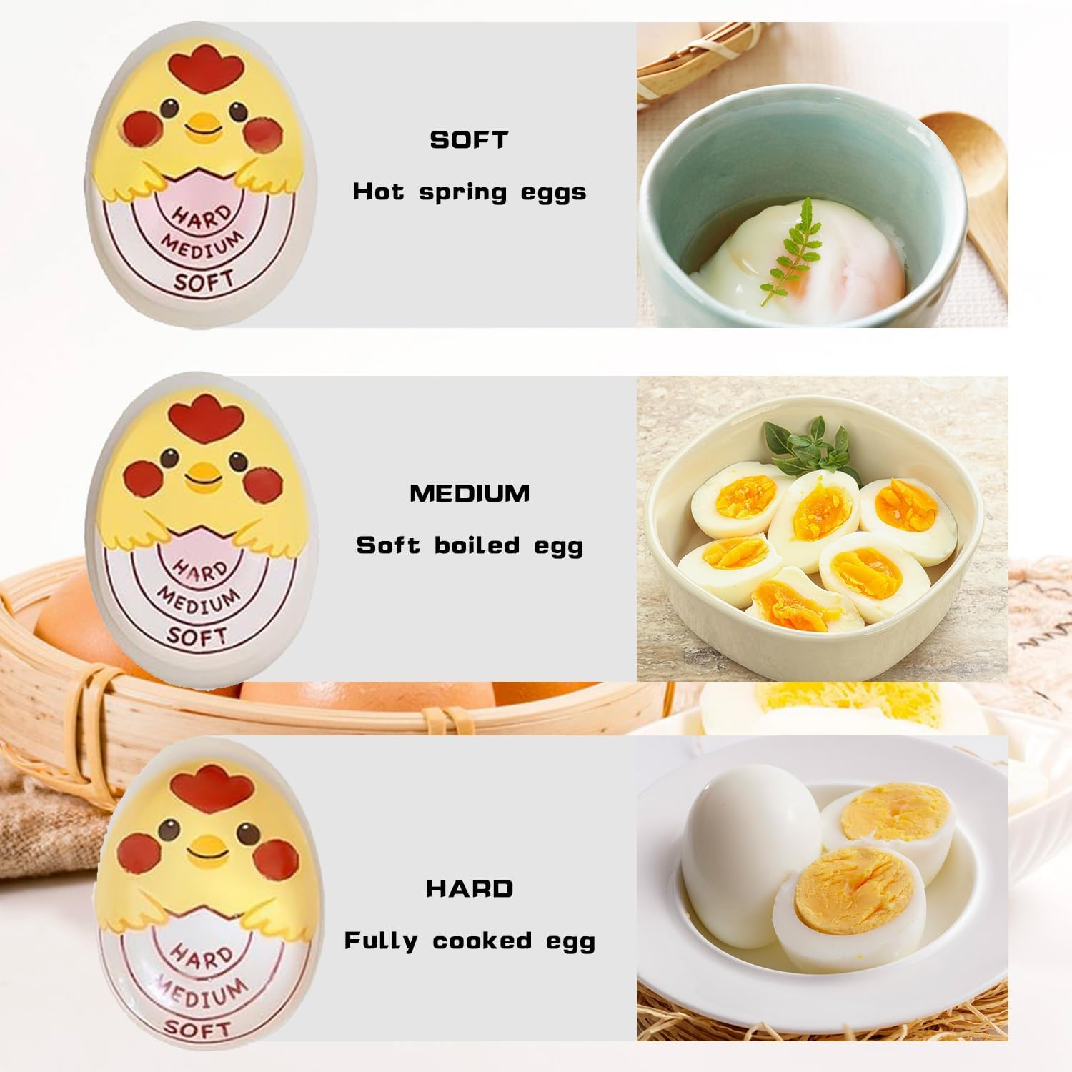 2 Pack Color-Changing Egg Timer &ndash; Perfect Boiled Egg Timer for Soft, Medium, and Hard Boiled Eggs &ndash; Heat-Sensitive & Bpa-Free &ndash; Kitchen Gadget for Consistently Perfect Eggs Every Time image number 1
