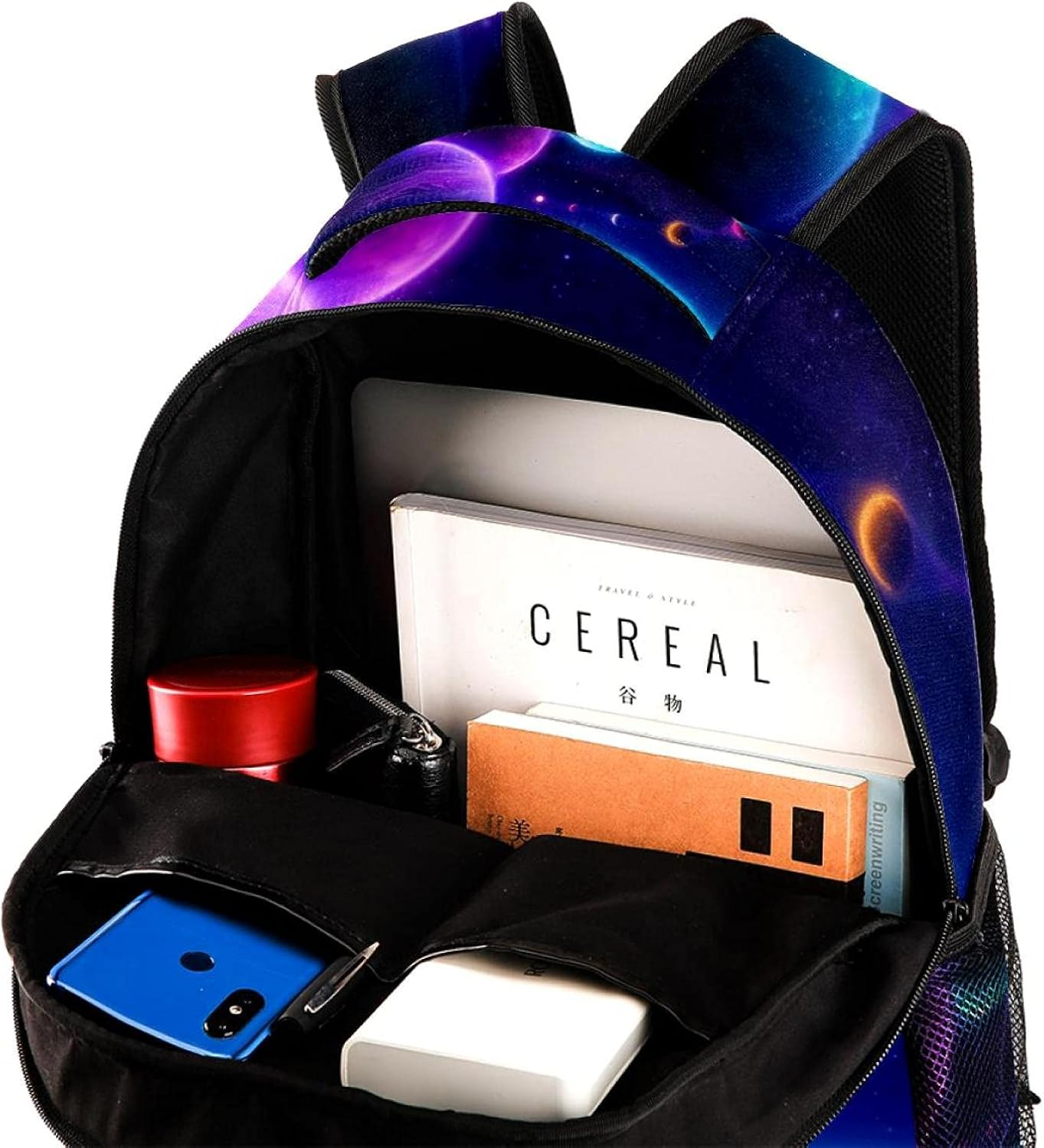 Fantasy Universe with Glowing Planets Backpack Students Shoulder Bags Travel Bag College School Tote Backpacks image number 5