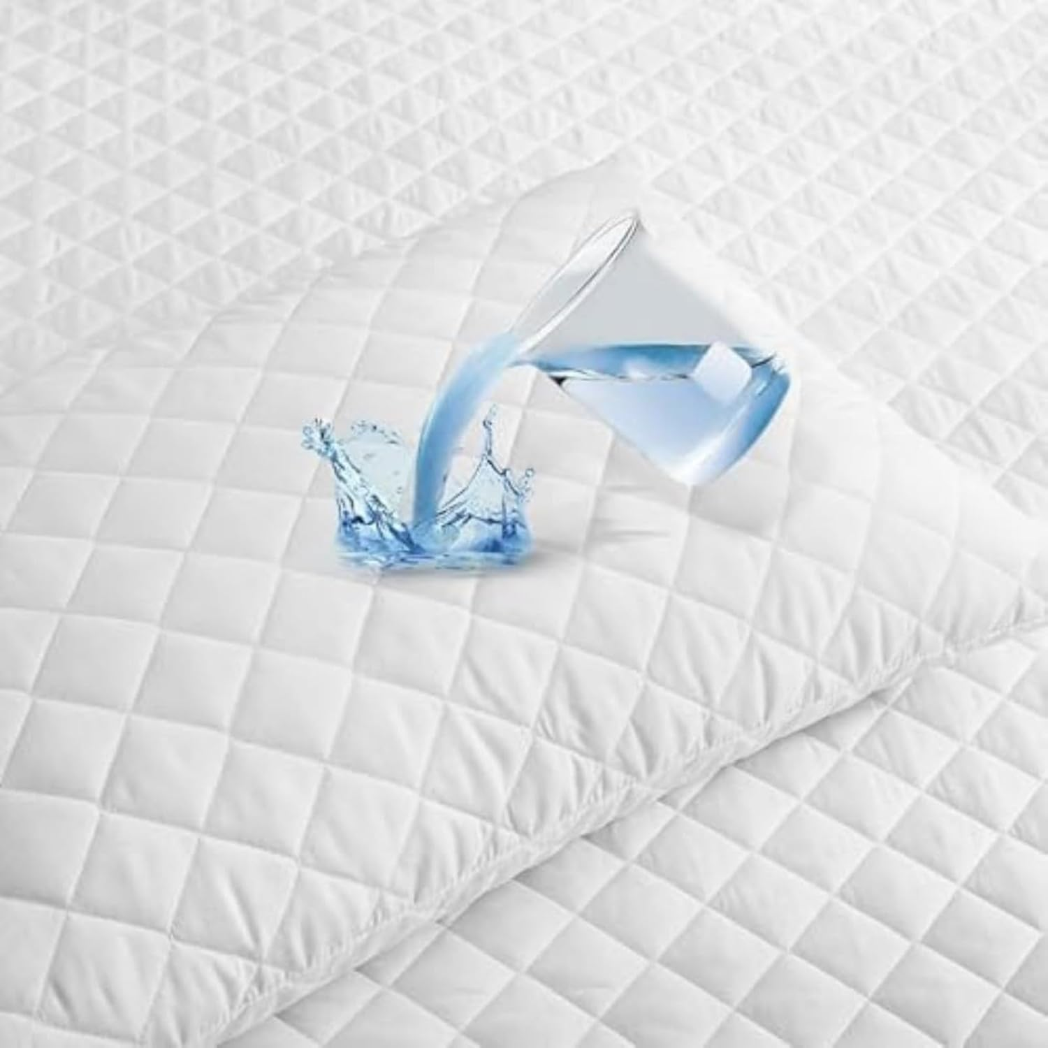 Set of 4 Waterproof Pillow Protector, JOMWEN Quilted Zipped, Ultra-Soft & Machine Washable Pillow Protectors, Breathable Hypoallergenic and Noiseless, Comfortable, White (4, 50Cm X 75Cm) image number 5