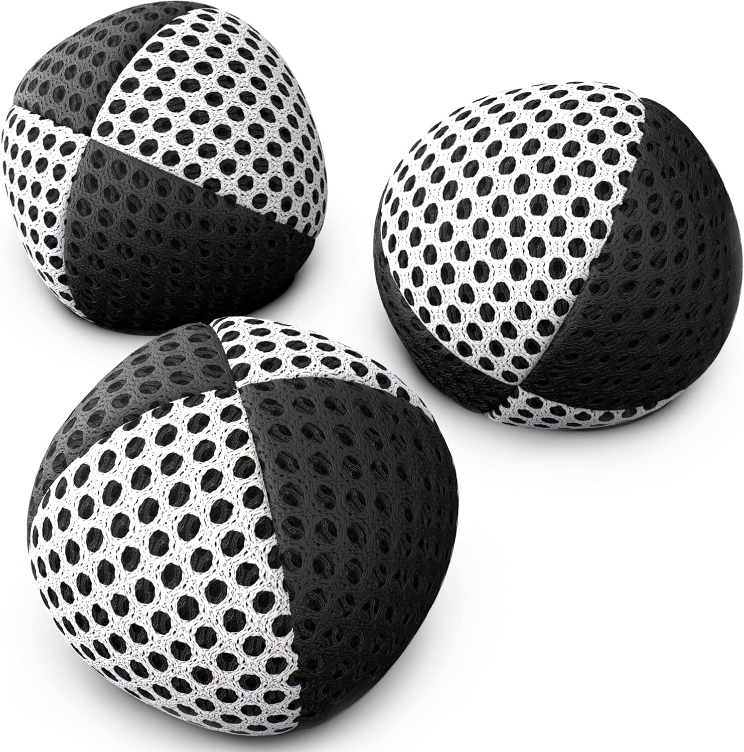 Juggling Balls for Beginners and Professionals Set of 3 Xballs, 2 Layers of Net and Carry Case, Juggle Balls for Adults and Kids (Black - Yellow, 650G)