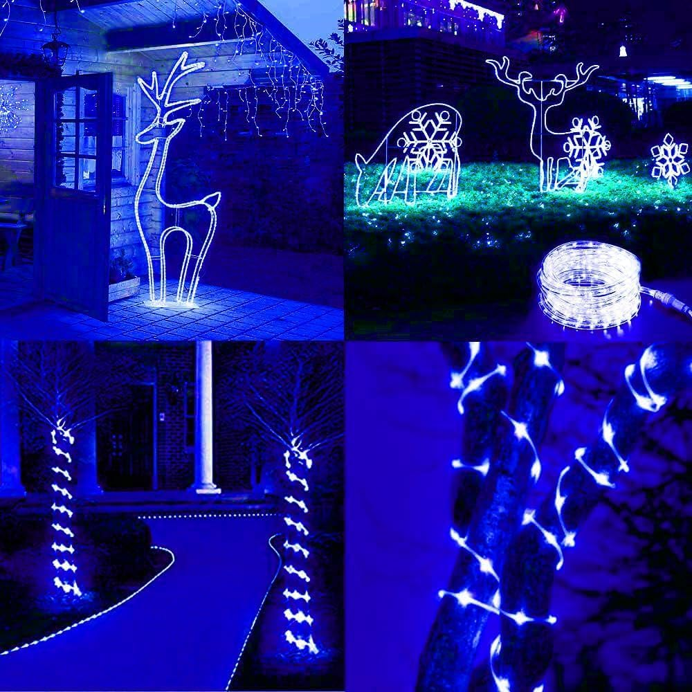 300 LED Solar Rope Lights Outdoor 99 FT Bright Garden String Lights Durable 8 Modes Outdoor Fairy Lights Waterproof Garden Decorative Lights for Fence Patio Decor(Blue) image number 5