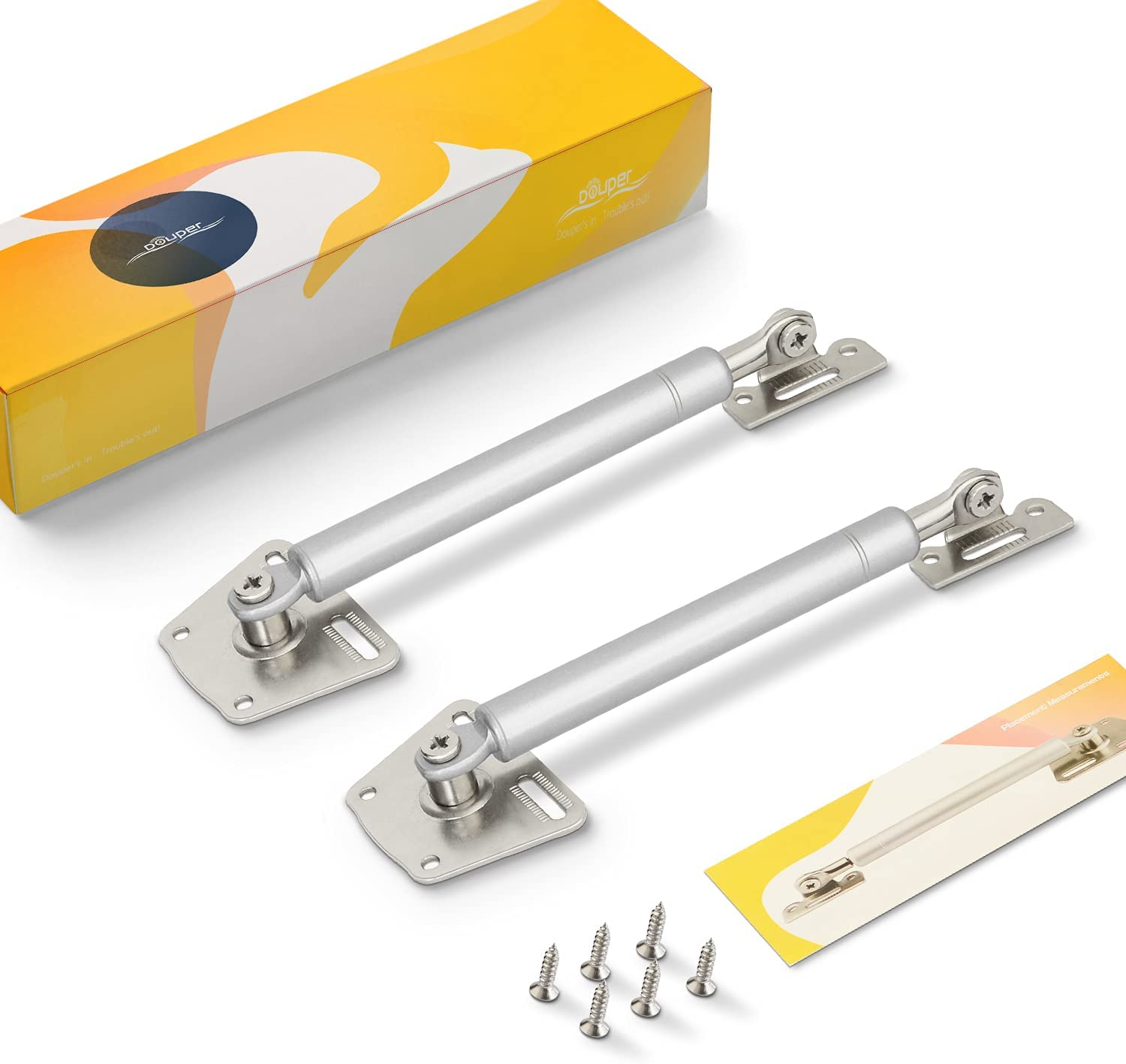 Douper 100N/22Lb Gas Spring Hinge Slow down Drop Leaf of Cabinets Desks Slowly Open Drop Leaf Pack of 2 image number 3