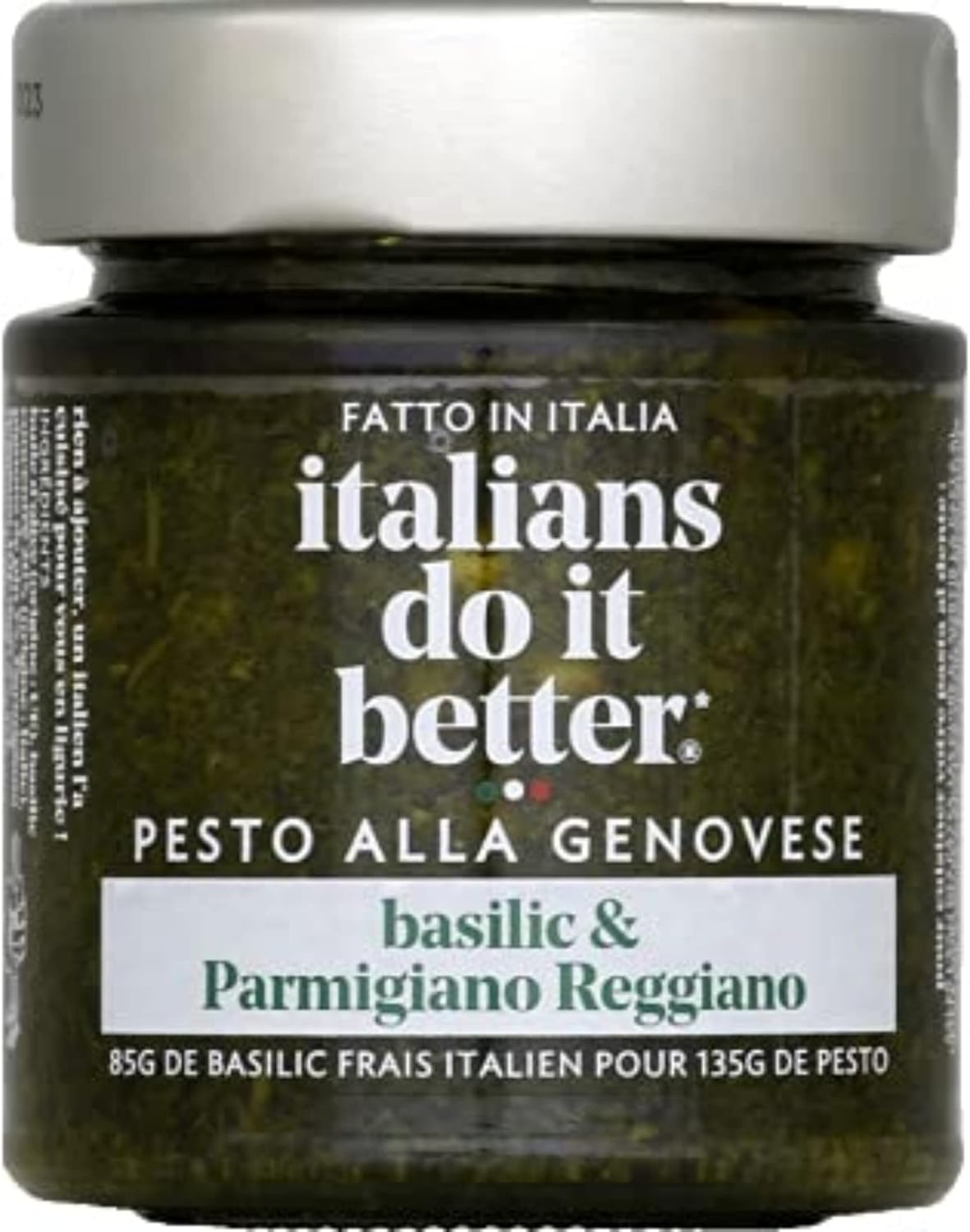 Italians Do It Better Pesto Alla Genovese Sauce, 135G &ndash; Italian Pesto Sauce with Fresh Basil and Pine Nuts, Ideal for Penne, Spaghetti, Pasta Sauce, Italian Made image number 1