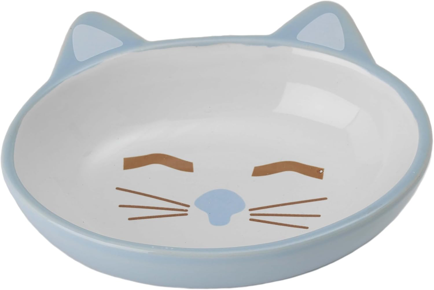 Petrageous 81026 Here Kitty Cat Bowl- Oval Blue 13Cm, Blue, 5.5"/5.3 Oz. image number 1