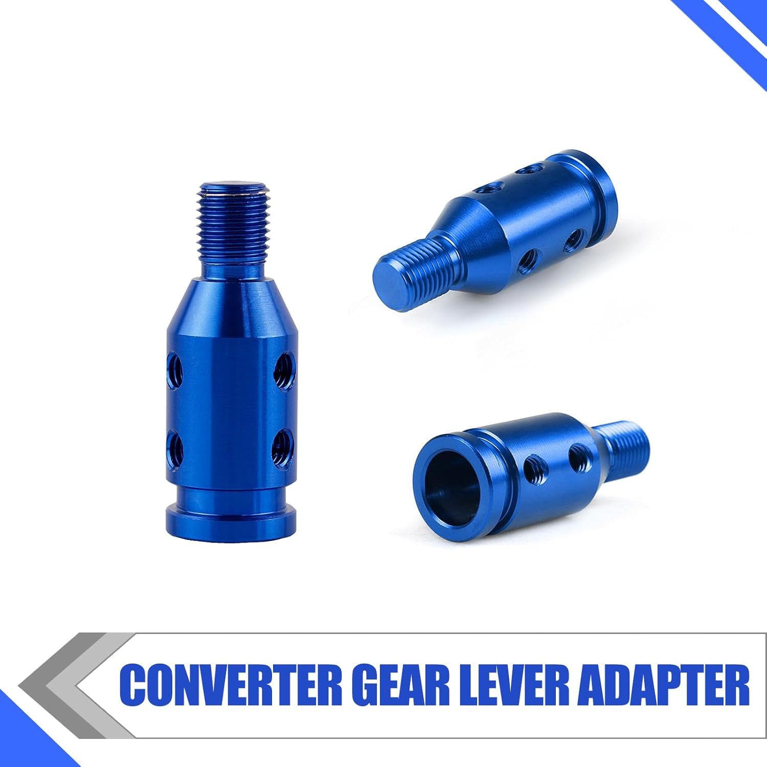 Pack-1 Automotive Gear Head Thread Adapter, M12 X 1.25 Metal Shift Knob Gear Lever Adapter, Car Multi-Functional Replacement Accessories, Compatible with Most Cars, Trucks, Suvs (Blue) image number 2