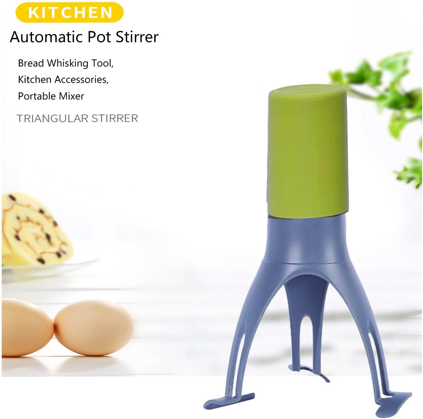 Whisks for Cooking 3 Speed Adjustable Electric Auto Whisk Stirrer Stir Crazy Stick Blender Utensil Triangle Egg Beaters Food Sauce Soup Mixer(Olive Green) image number 1