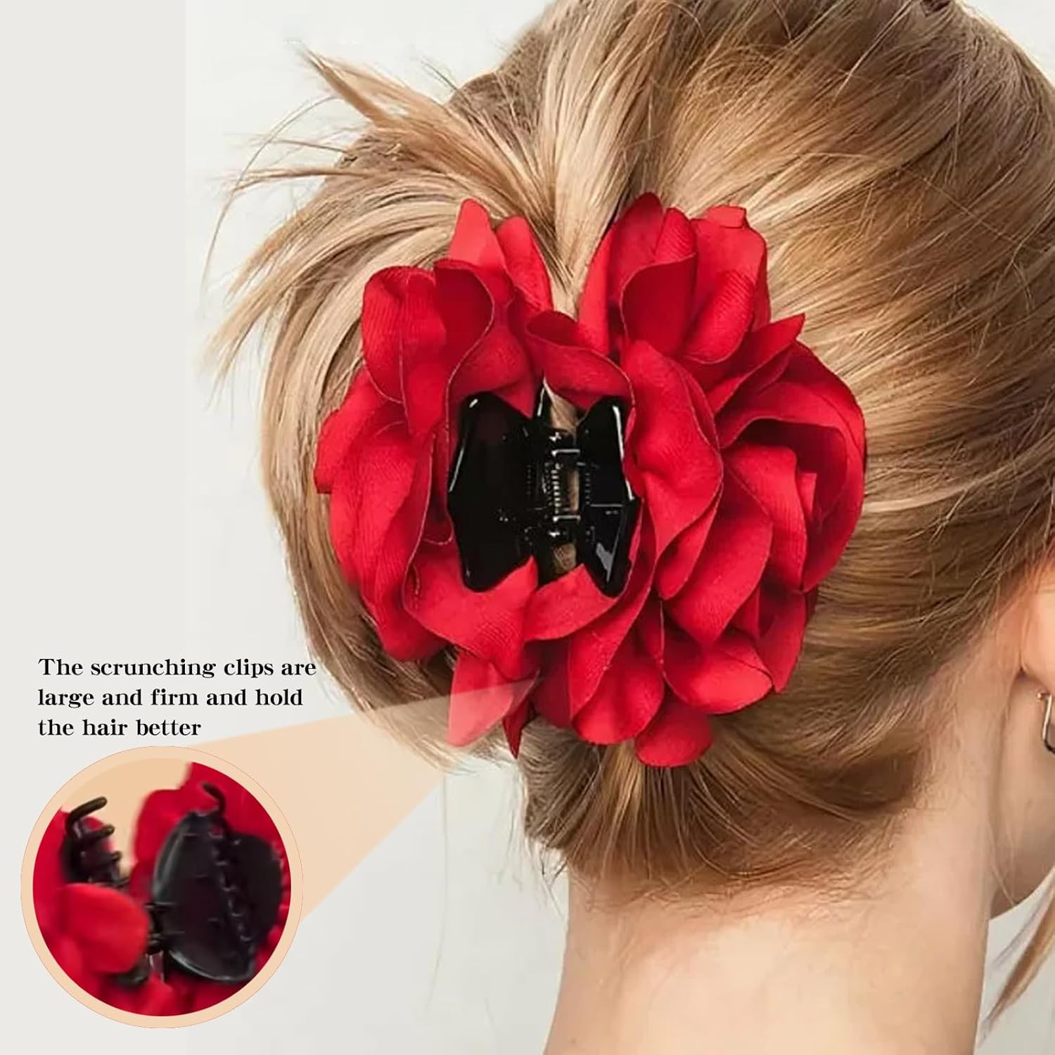 Flower Hair Clips, Set of 2 Women'S Large Hair Claw Clips, Hair Clip Flower, Flower Hair Clips for Hair Decoration of Women image number 3