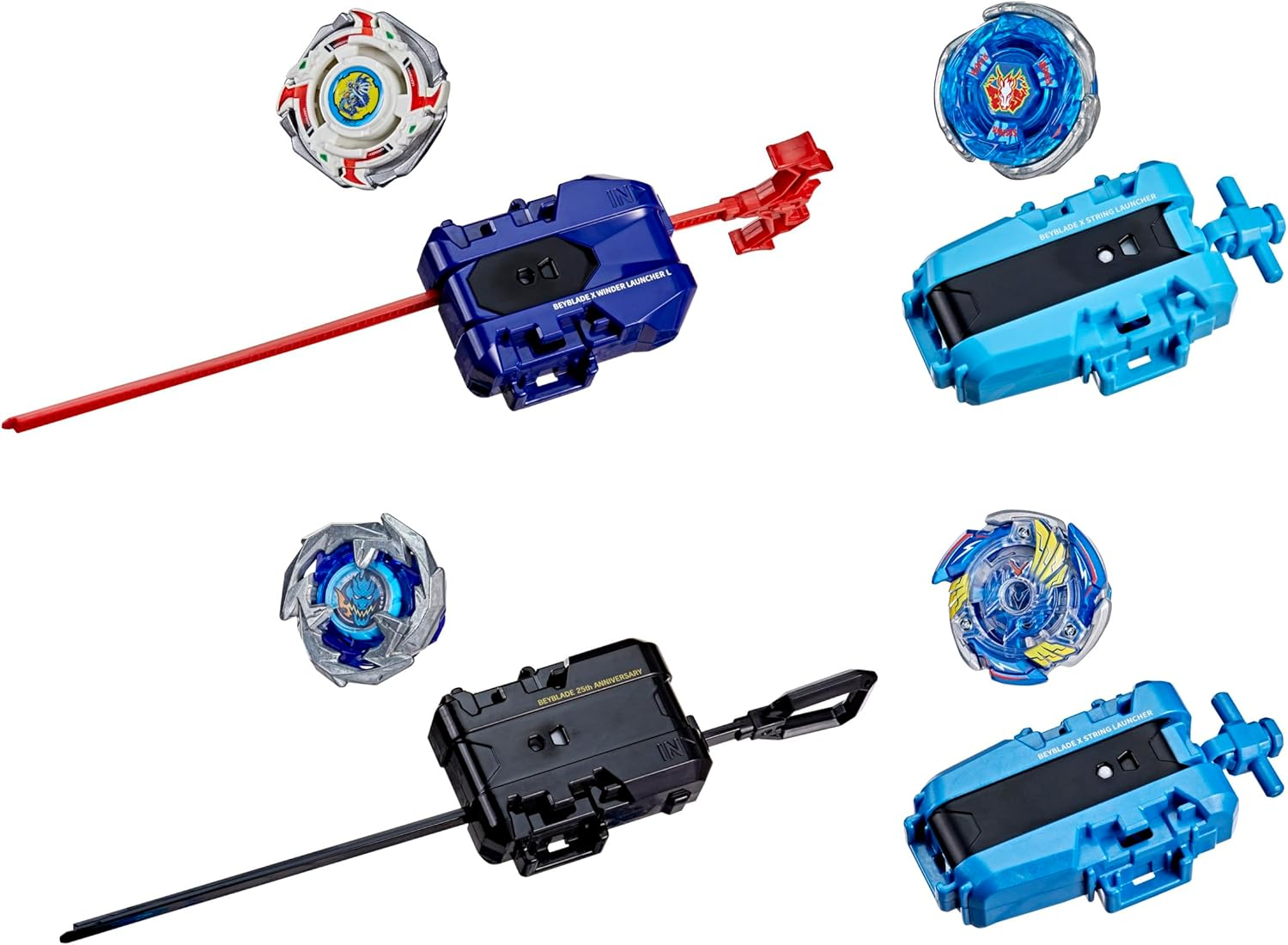 Beyblade X 25Th Anniversary Set, Includes 4 Takara Tomy Tops and 4 Launchers, Battling Tops Game Toys, Spinning Toy for Kids Ages 8+ image number 2